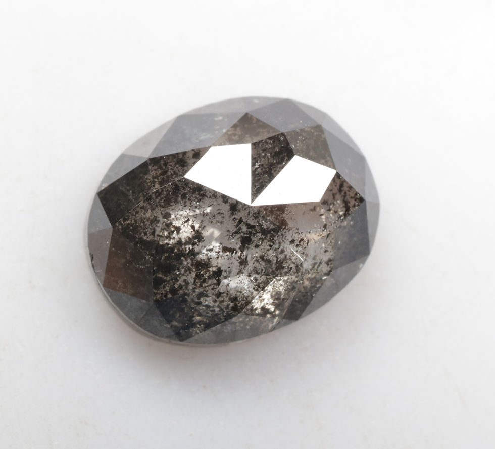 Thumbnail: 2.26 CT 9.0 X 7.2 MM Natural Salt and Pepper Oval cut Diamond For Oval Ring