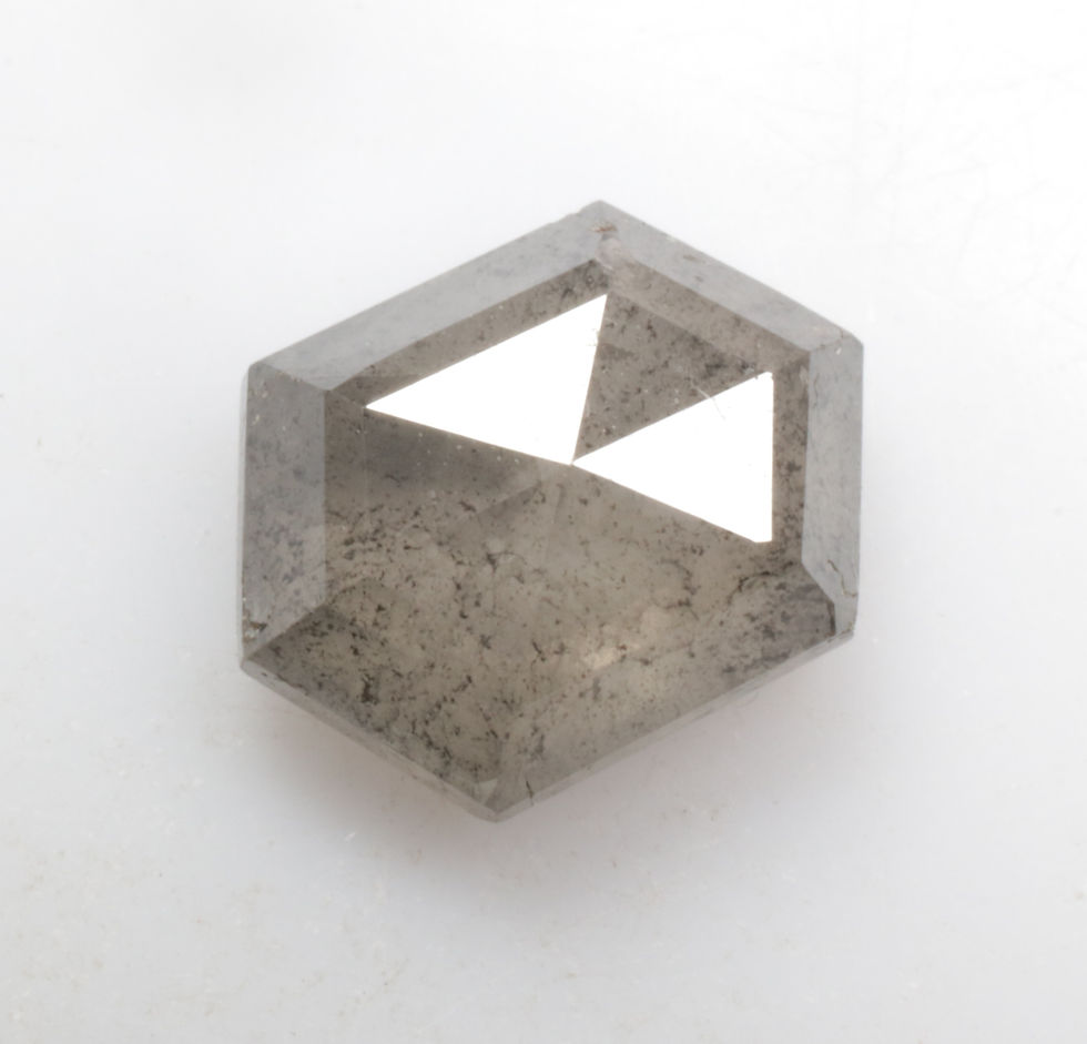 Thumbnail: 1.51 CT 8.3 X 6.2 MM Natural Hexagon Cut Salt and Pepper Diamond Grey color