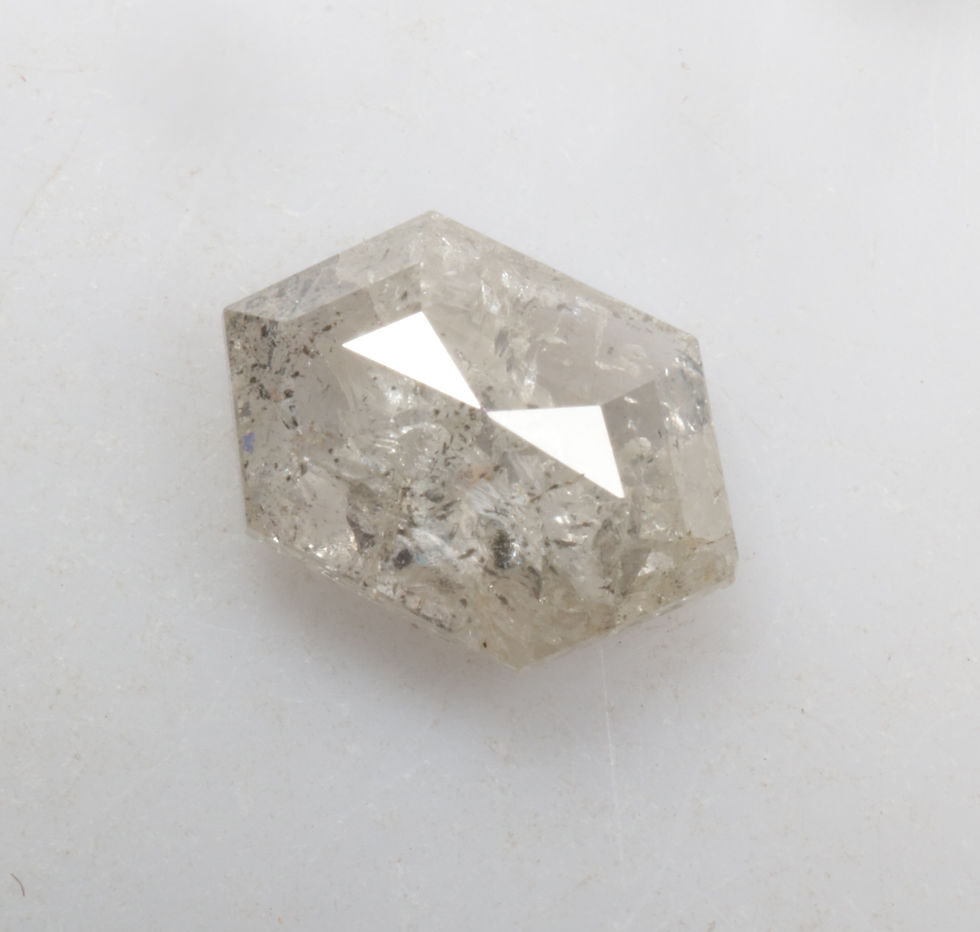 Thumbnail: 0.94 CT 8.0 X 5.4 MM Natural Hexagon Cut Salt and Pepper Diamond for Jewelry