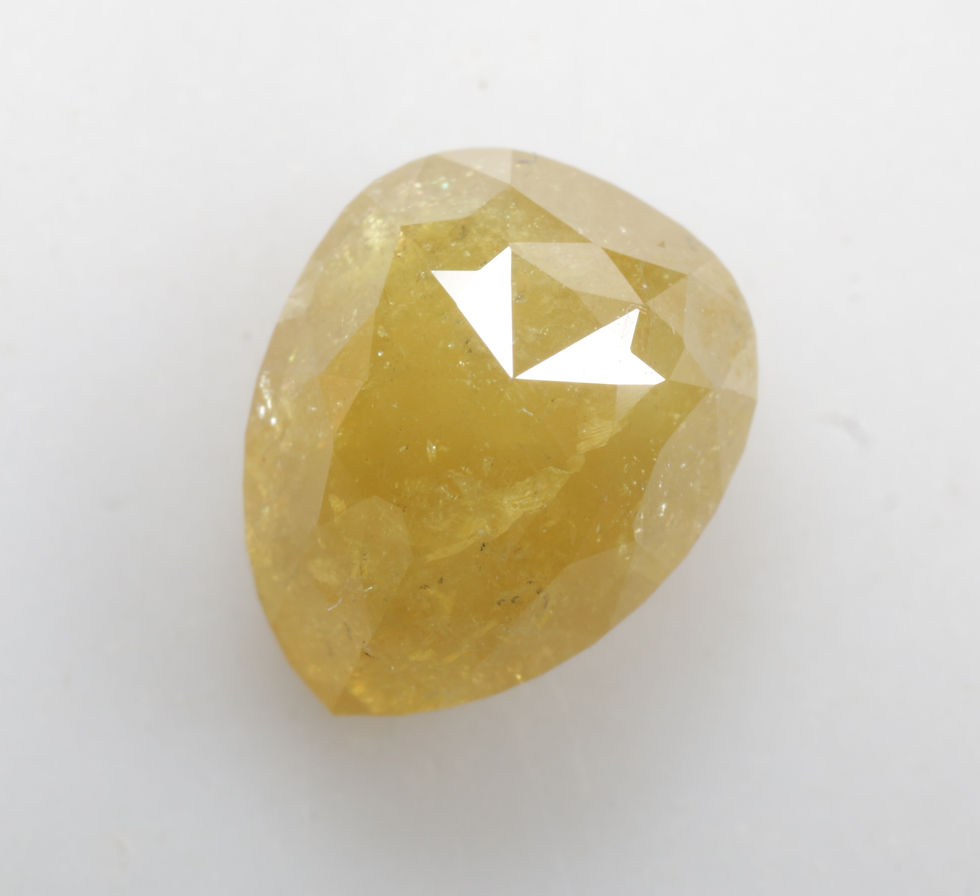 Thumbnail: 1.63 CT 7.7 X 6.2 MM Natural Loose Diamond Pear cut Diamond Yellow color Diamond