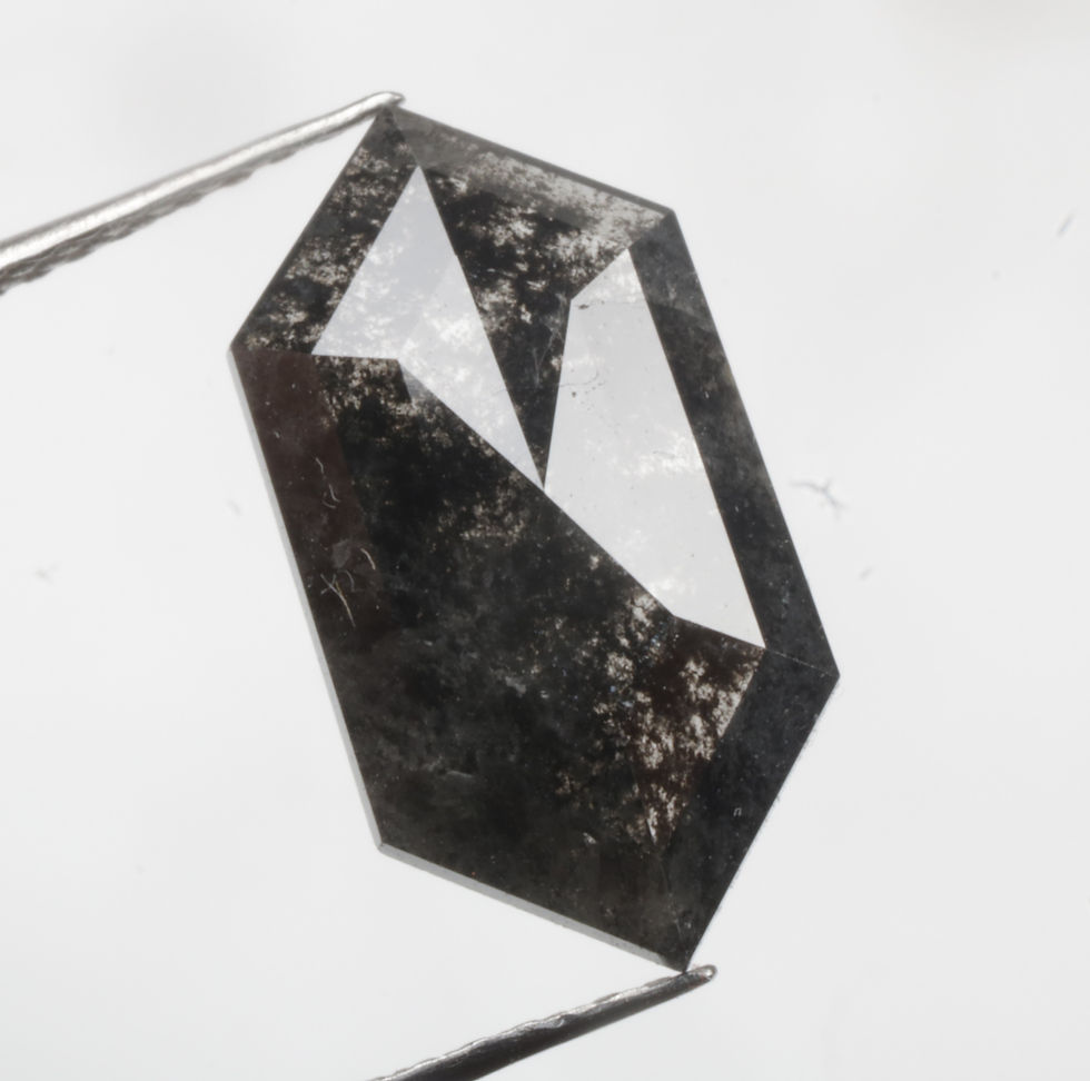 Thumbnail: 2.52 CT 14.0 X 7.3 MM Natural Loose Diamond Unique Hexagon Diamond Black Color