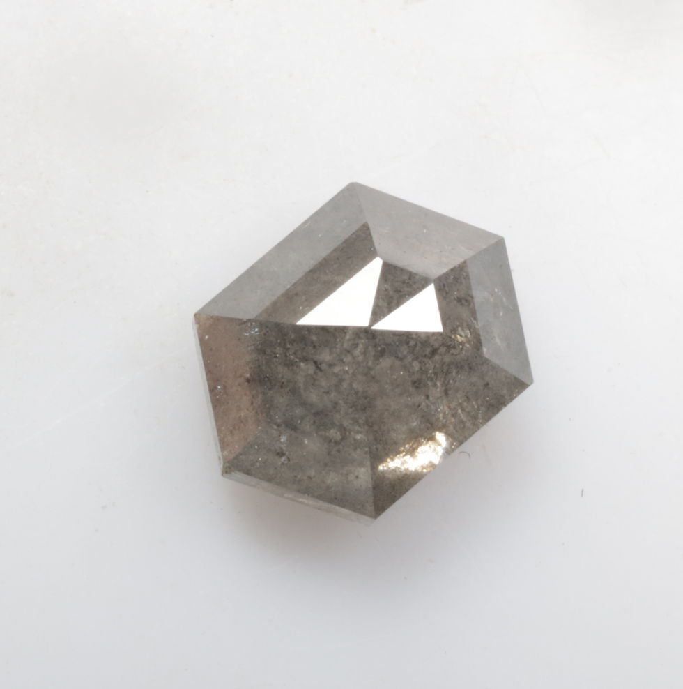 Thumbnail: 1.56 CT 7.8 X 5.8 MM Natural Loose Diamond, Hexagon Diamond, Grey Color