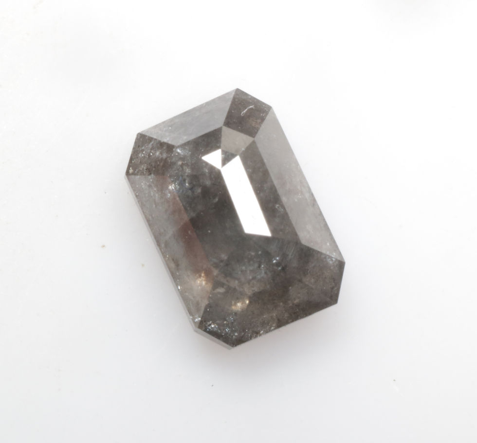 Thumbnail: 1.65 CT 8.2 X 5.7 MM Natural Salt and Pepper Emerald cut Diamond, Black color