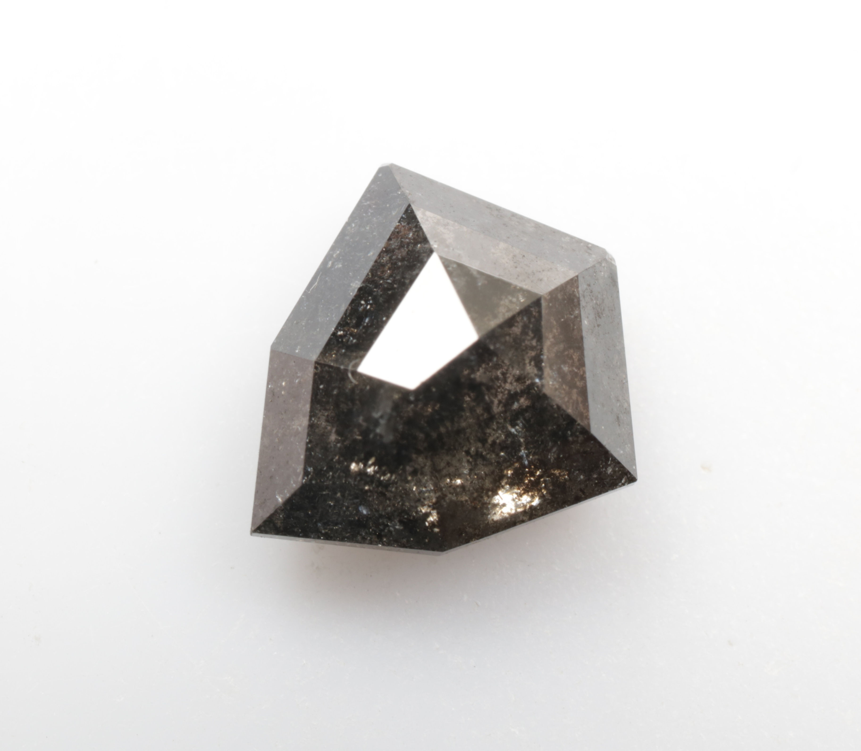 1.54 CT 8.6 X 7.6 MM Natural Loose Salt and Pepper Shield Cut Diamond