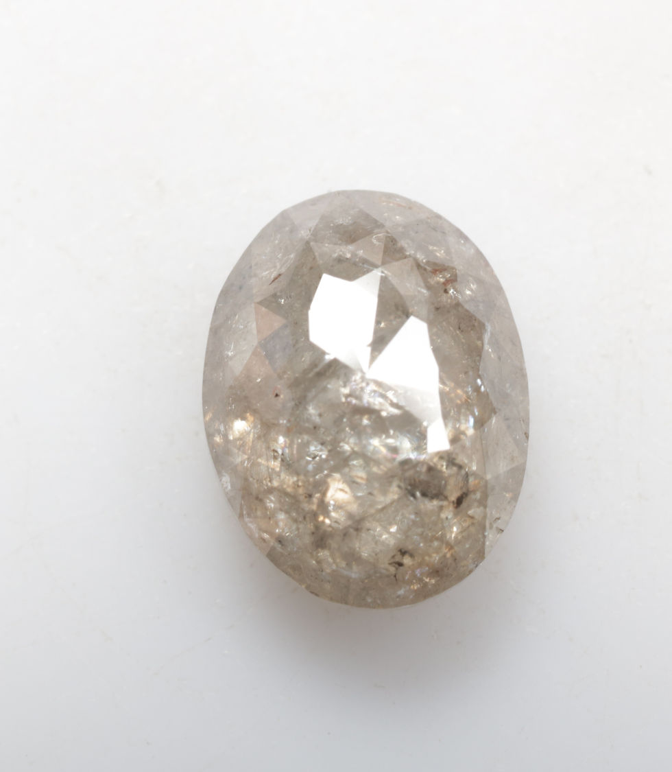 Thumbnail: 1.75 CT 8.3 X 6.5 MM Natural Salt and Pepper Oval cut Diamond For Handmade Ring