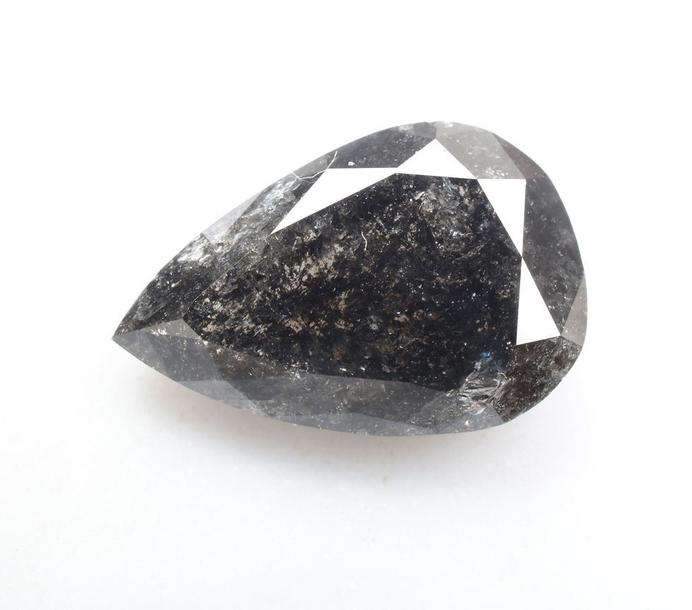 Thumbnail: 2.76 CT 11.9 X 7.9 MM Natural Pear cut Salt and Pepper Full cut Diamond