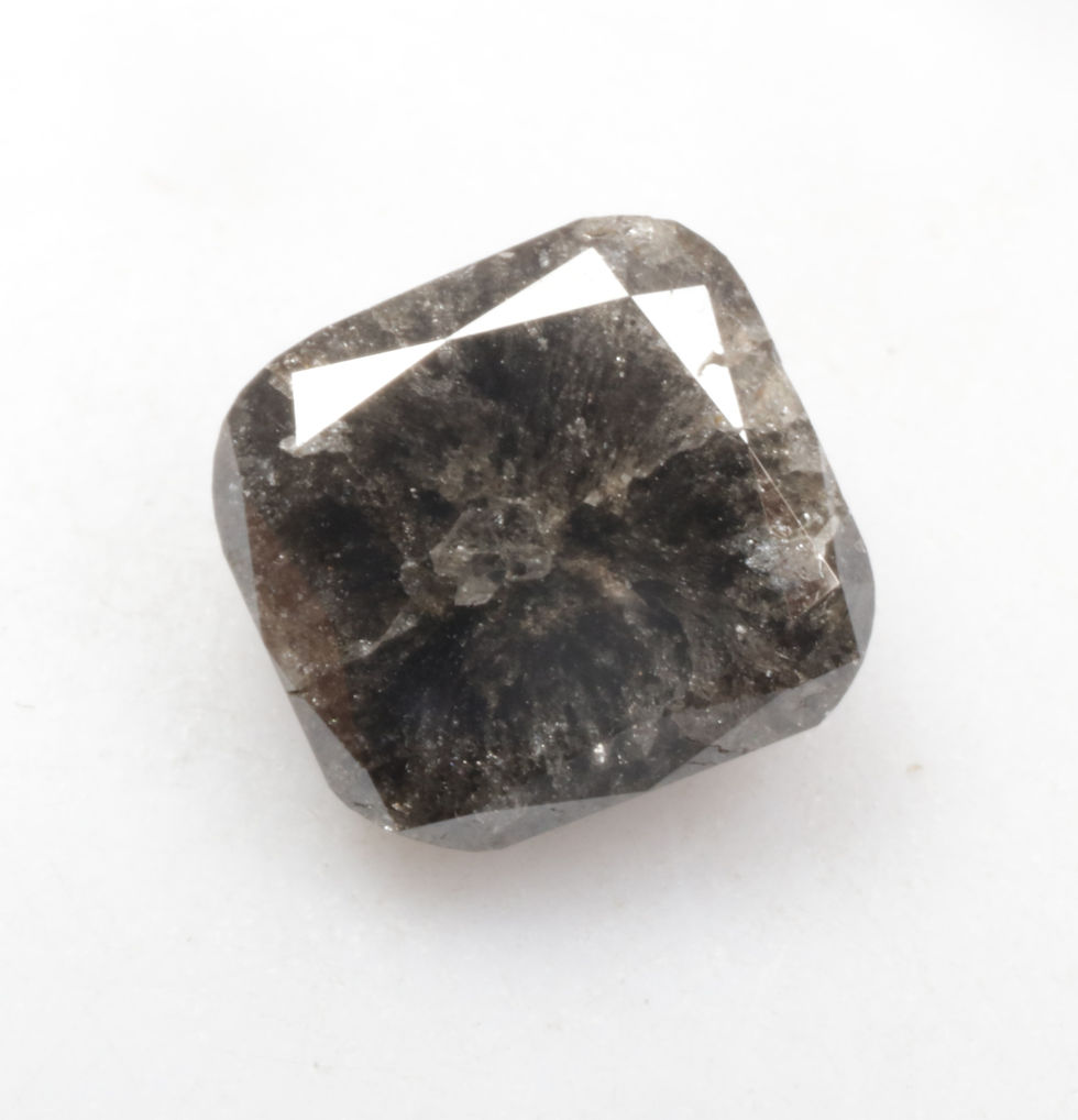 Thumbnail: 2.34 CT 8.0 X 7.5 MM Natural Salt and Pepper Cushion cut Diamond, Black Color