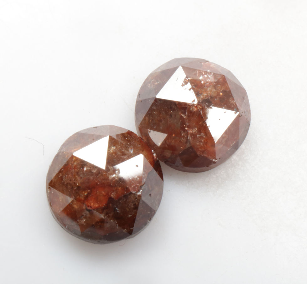 Thumbnail: 5.40 CT 8.0 MM Natural Loose Round Rose cut Diamond Pair for Earring Jewelry