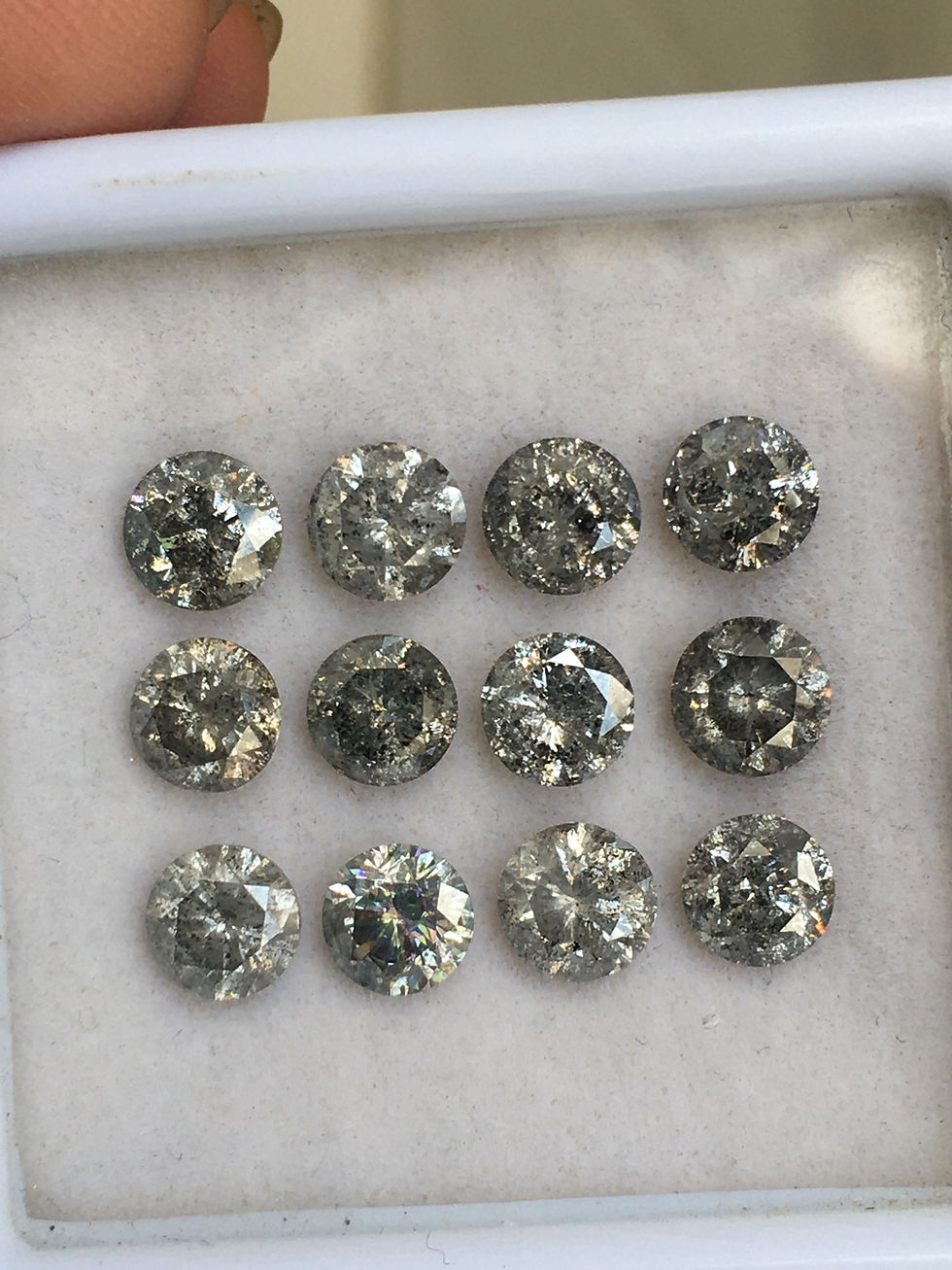 Thumbnail: Black Grey Inclusion Salt and Pepper Diamonds