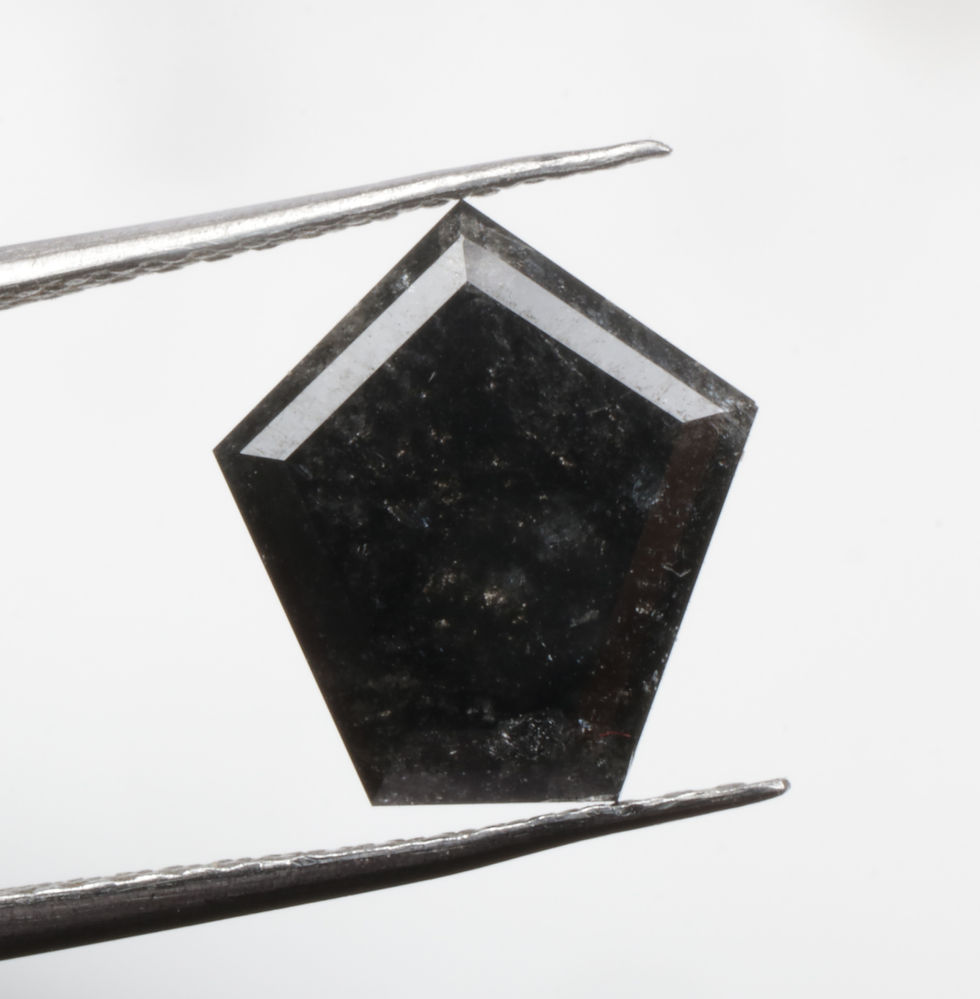 Thumbnail: 1.76 CT 9.3 X 8.3 MM Natural Pentagon cut Salt and Pepper Diamond cut