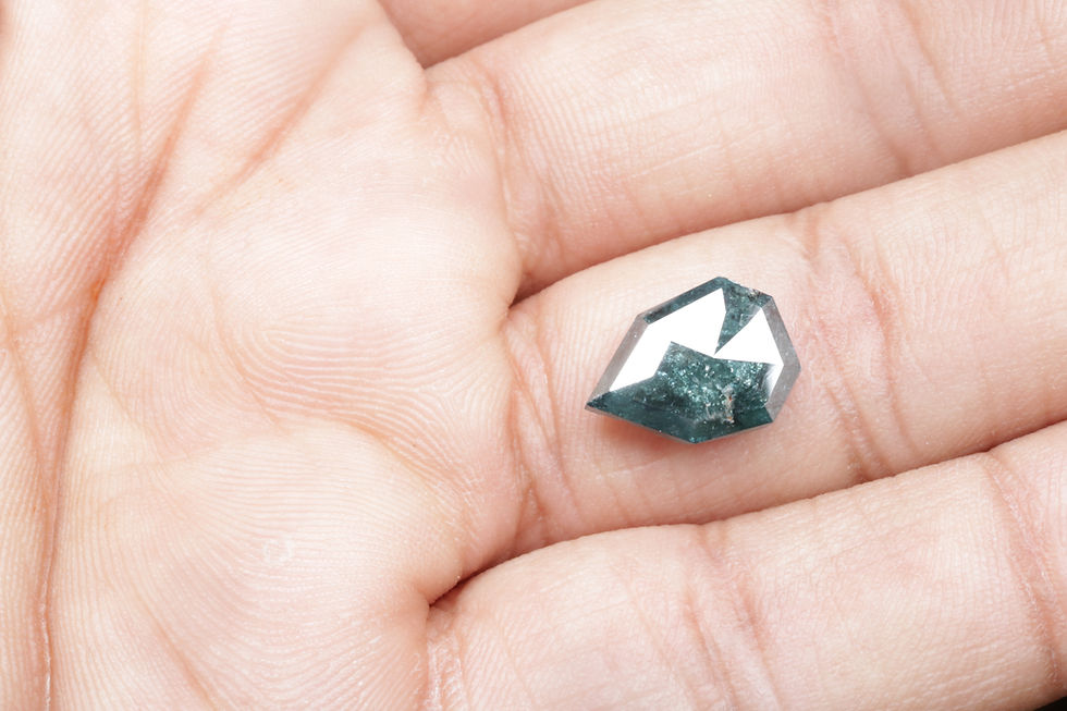 Thumbnail: 3.43 CT 12.0 X 8.8 MM Natural Salt and Pepper Faceted Antique Pear Diamond
