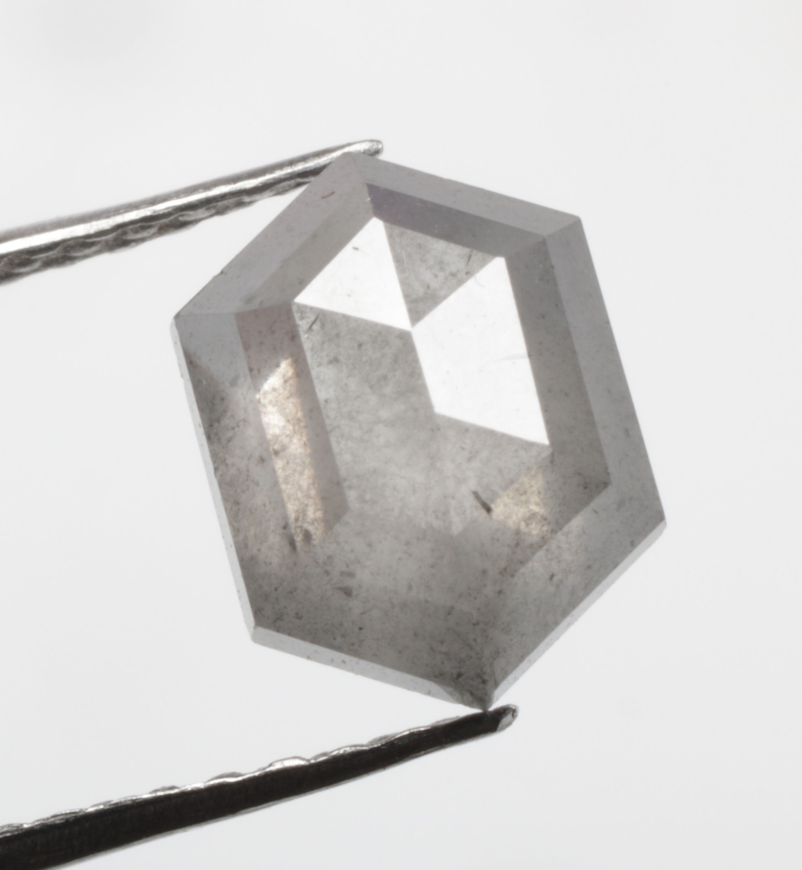 1.07 CT 7.2 X 5.4 MM Natural Hexagon Cut Loose Diamond Grey color For Jewelry