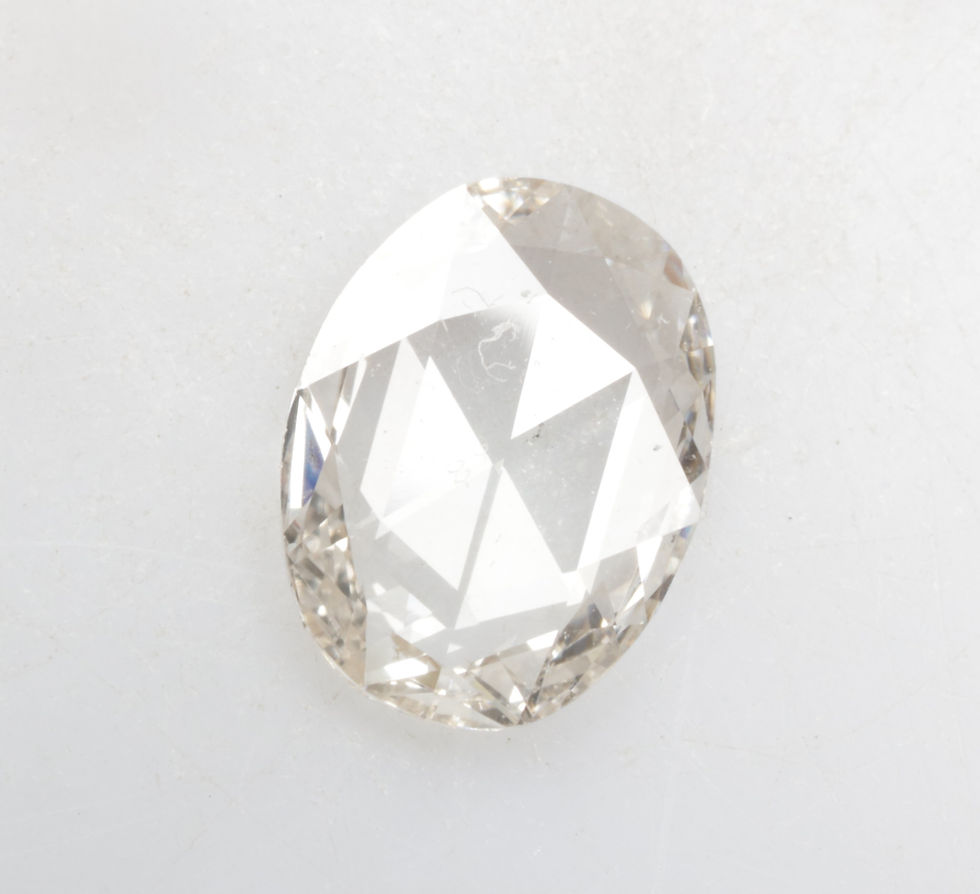 Thumbnail: 0.44 CT 7.4 X 5.6 MM Natural White Diamond, White Rose cut Oval Shape Diamond