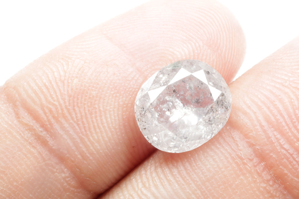 Thumbnail: 3.78 CT 9.5 X 8.4 MM Oval cut Natural salt and Pepper Diamond for Oval Ring