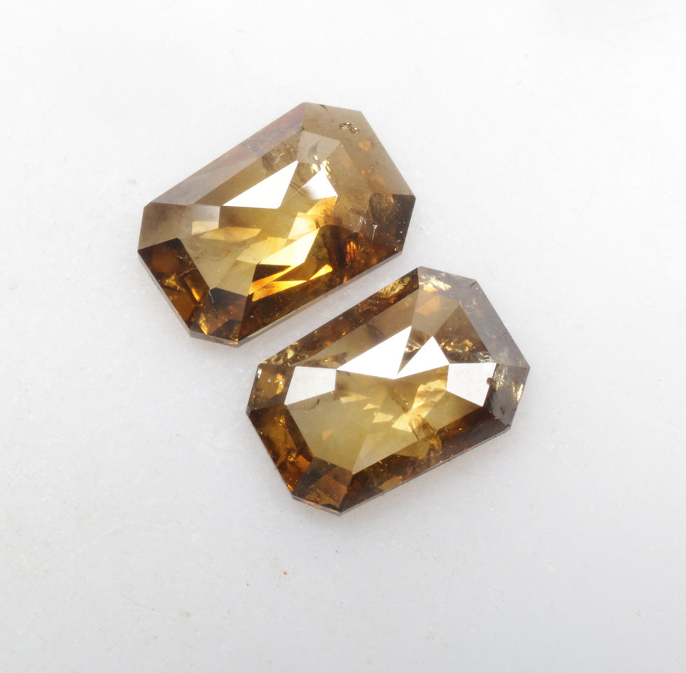 Thumbnail: 1.08 CT 6.6 X 4.5 MM Natural Emerald cut Diamond Pair, Fancy Yellow Color