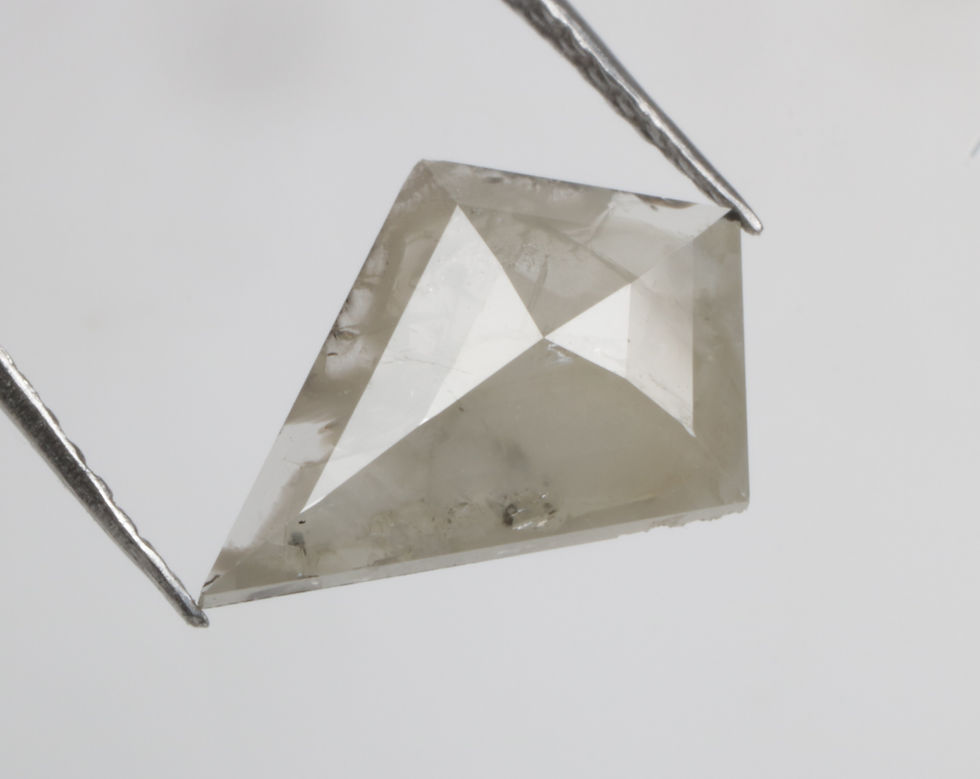 Thumbnail: 1.01 CT 11.1 X 8.0 MM Kite cut Natural Grey color Diamond for Kite Ring Gift
