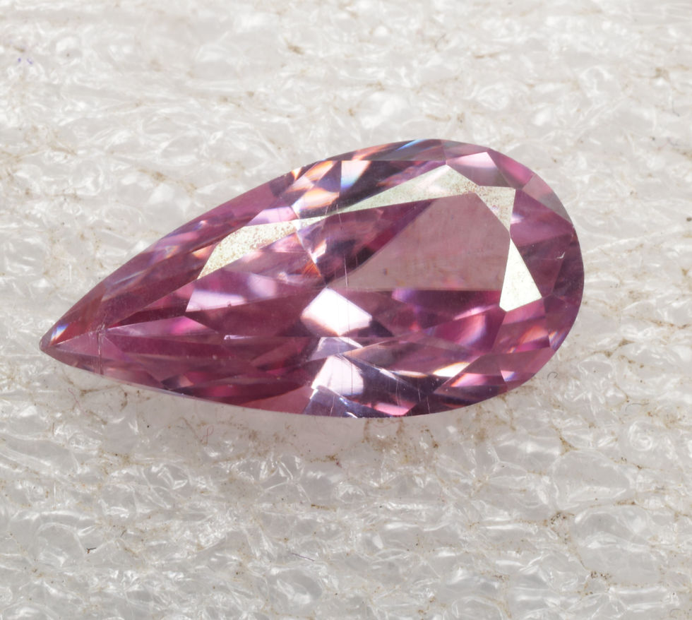 Thumbnail: 1.92 CT 12.5 X 6.4 MM Pink Moissanite Diamond Pink color Pear Shape Diamond