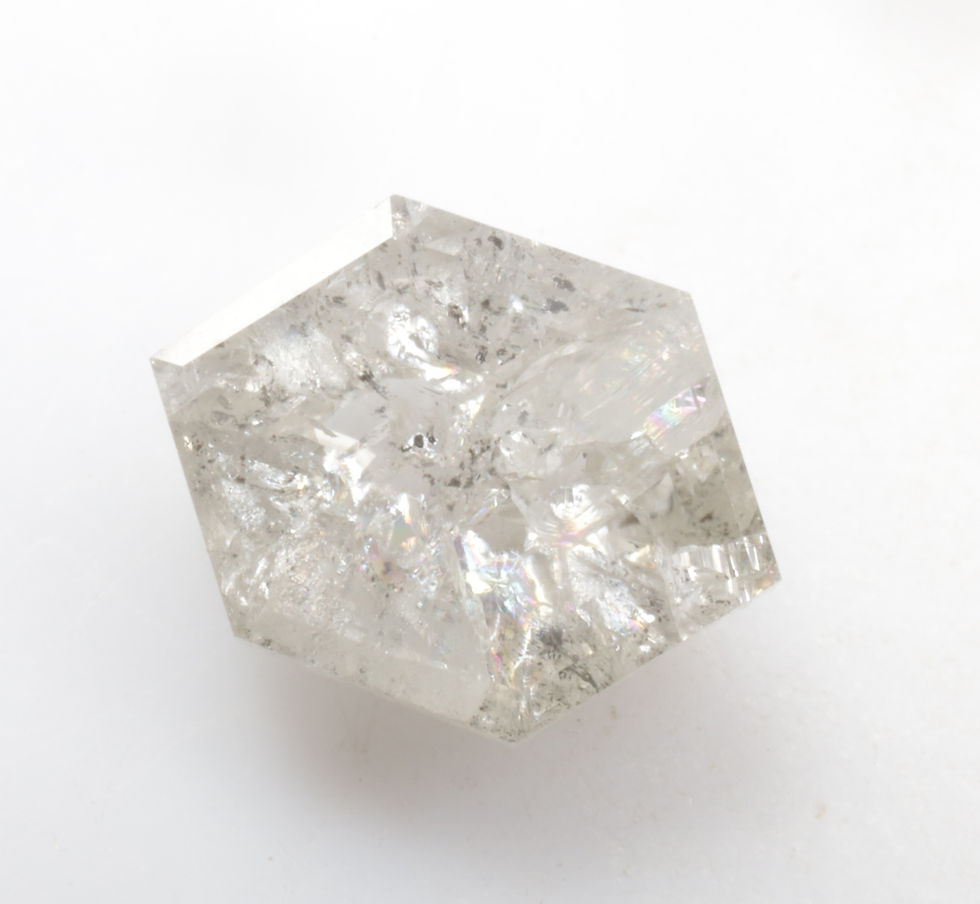 Thumbnail: 2.48 CT 10.0 X 7.2 MM Natural Hexagon Cut Salt and Pepper Diamond, White color