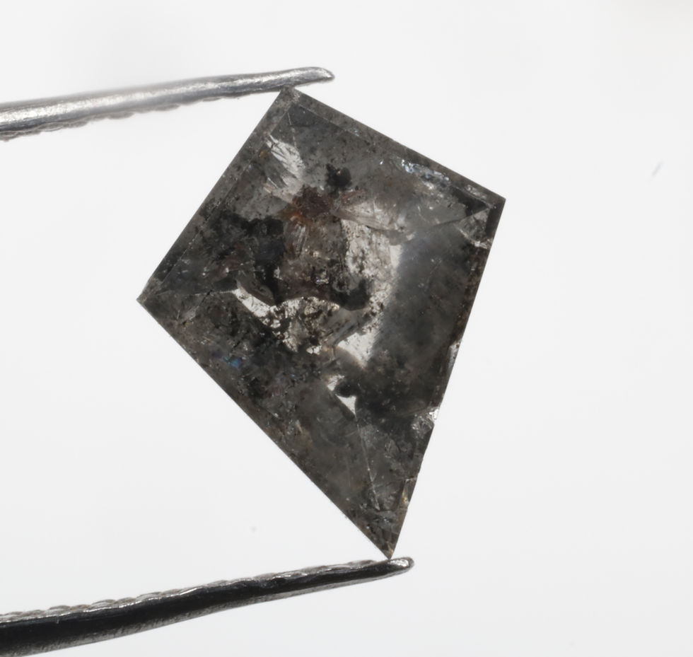 Thumbnail: 0.82 CT 8.2 X 6.5 MM Kite cut Natural Salt and pepper Diamond for Kite Ring Gift