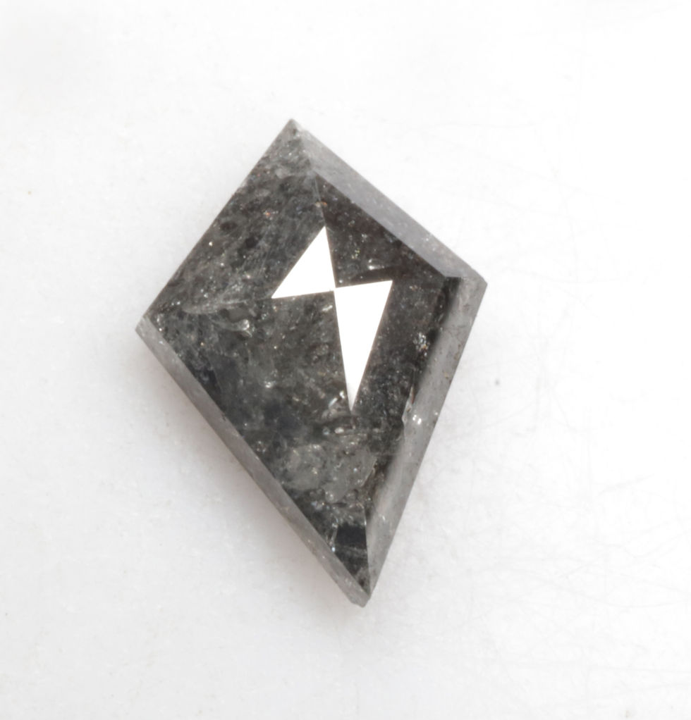 Thumbnail: 1.52 CT 10.2 X 7.2 MM Kite cut Natural Salt and Pepper Diamond for Kite Ring