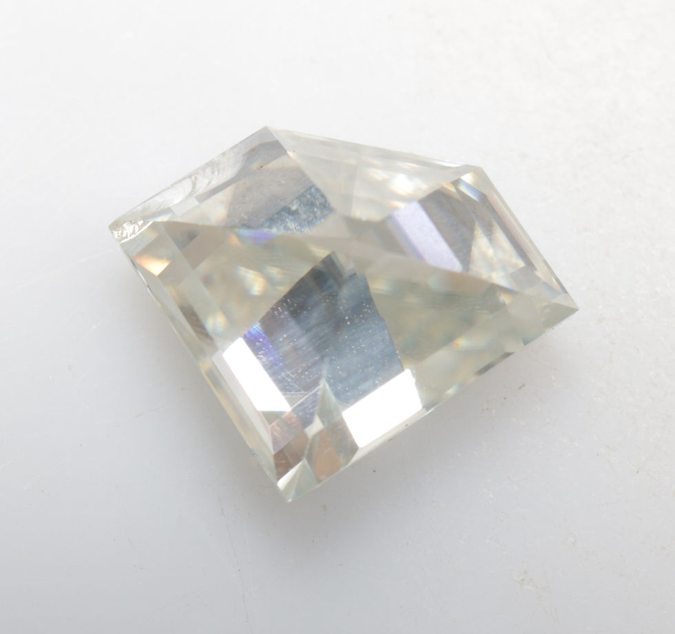 Thumbnail: 1.66 CT 7.6 X 9.7 MM White Moissanite Diamond cut Shield cut for Moissanite Ring