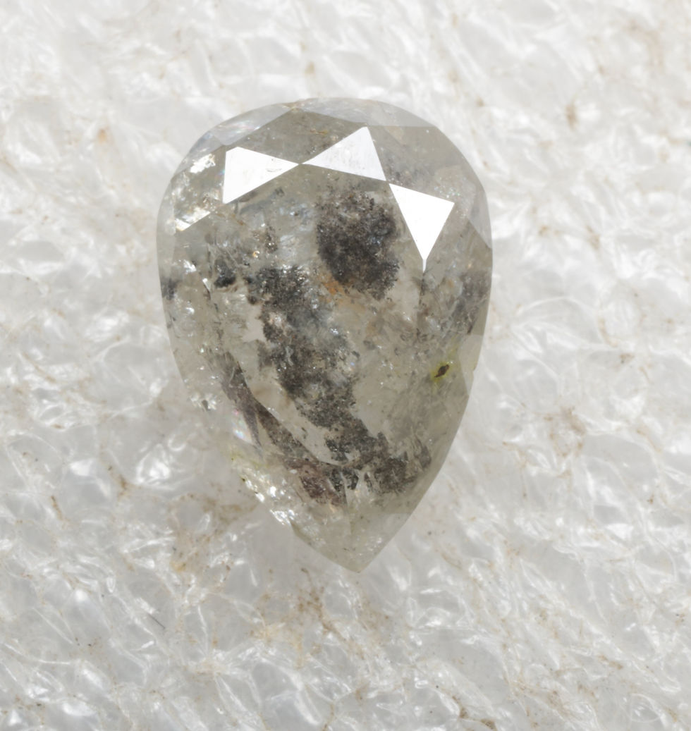Thumbnail: 1.31 CT 7.9 X 5.6 MM Salt and Pepper Pear Shape Diamond, Natural Loose Pear cut