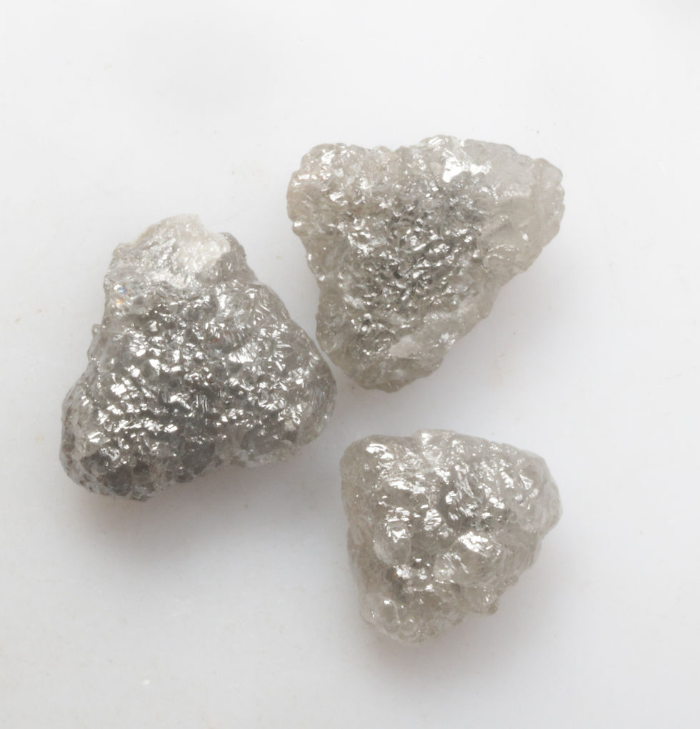 Thumbnail: 4.37 CT Natural Uncut Diamond lot, Triangle cut Rough/Raw Diamond, 3Pcs