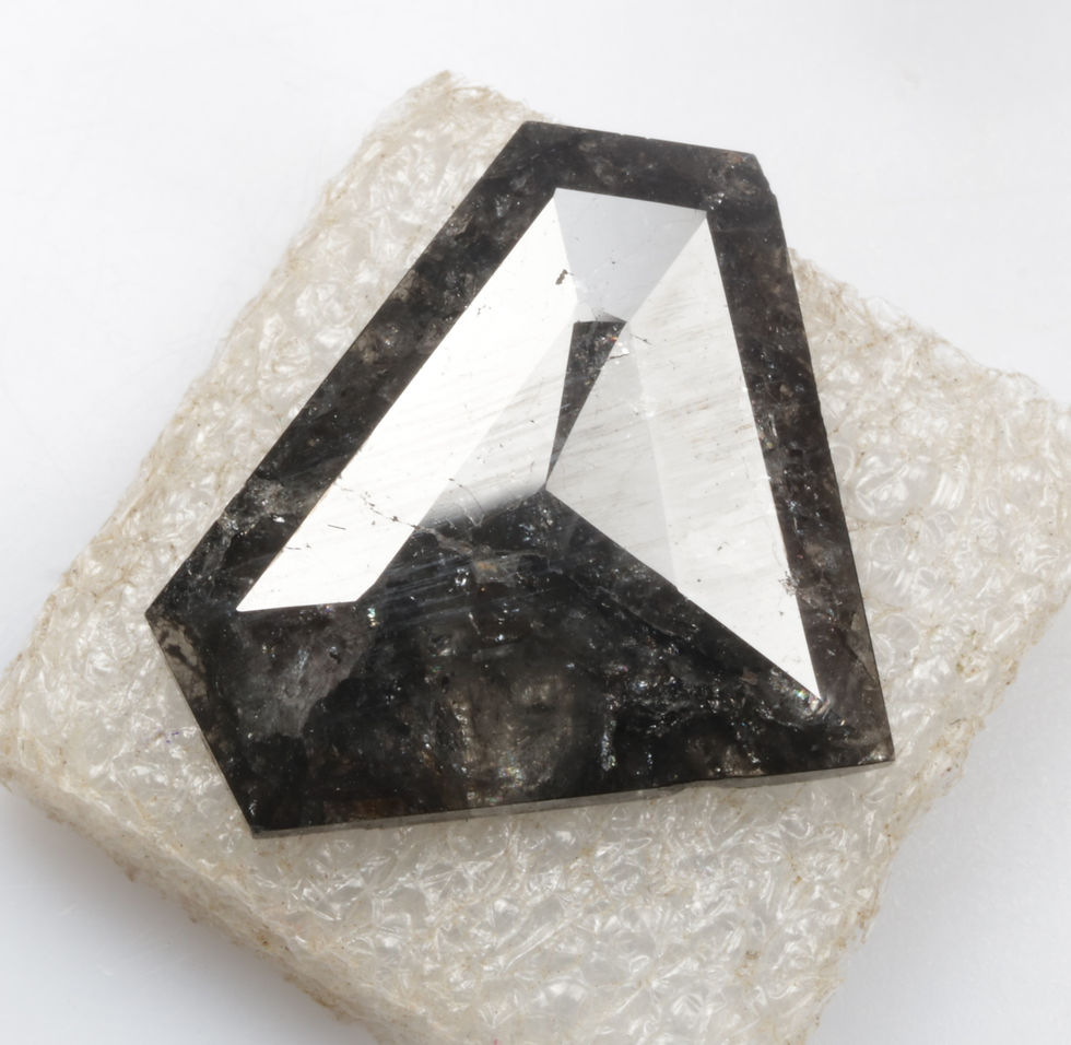 Thumbnail: 2.58 CT 8.8 X 9.5 MM Natural Loose Diamond, Diamond cut Shape Grey Black color