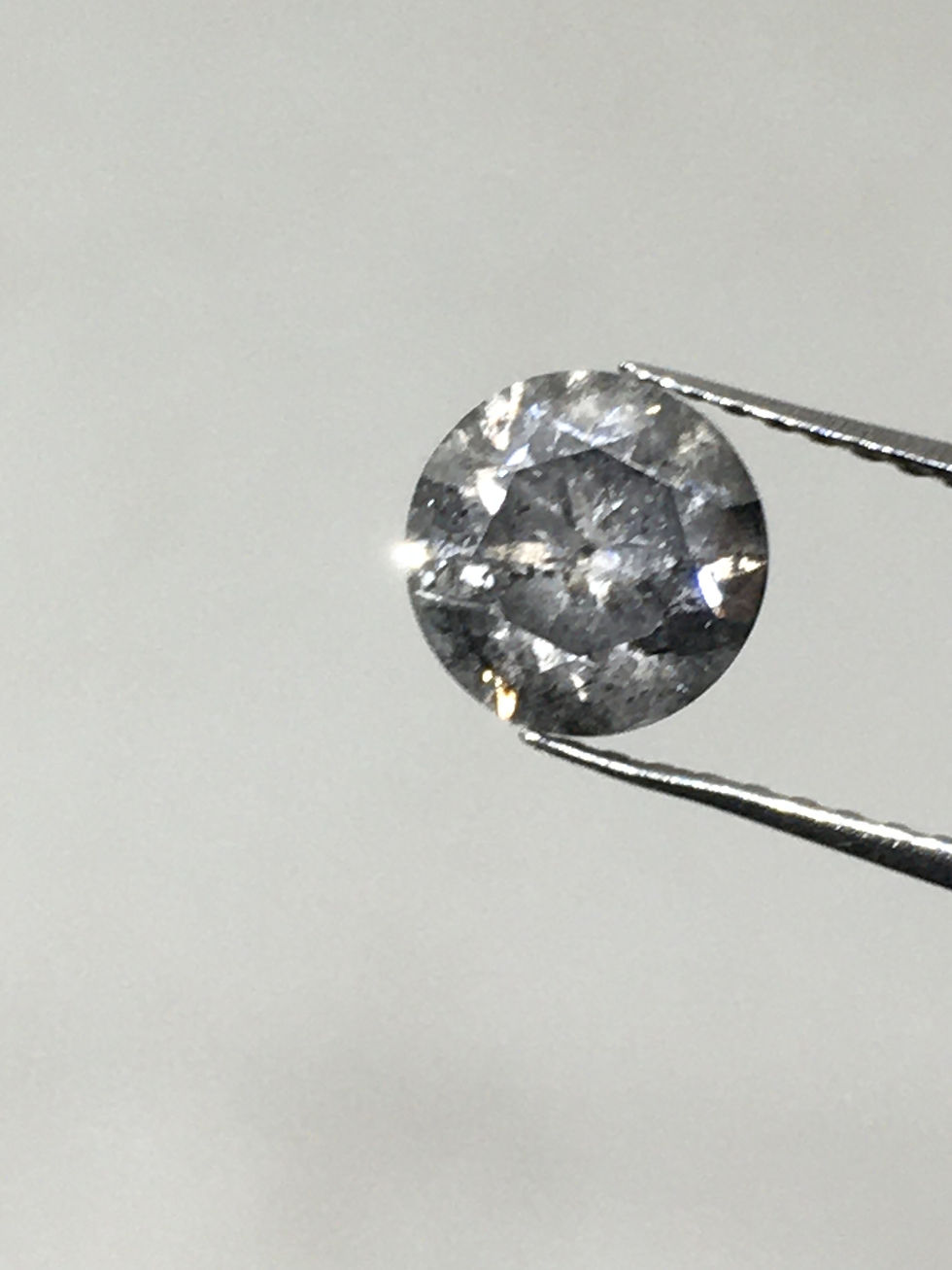 Thumbnail: 1.10 CT 6.1 MM Natural Salt and Pepper Round Cut Brilliant cut Diamond