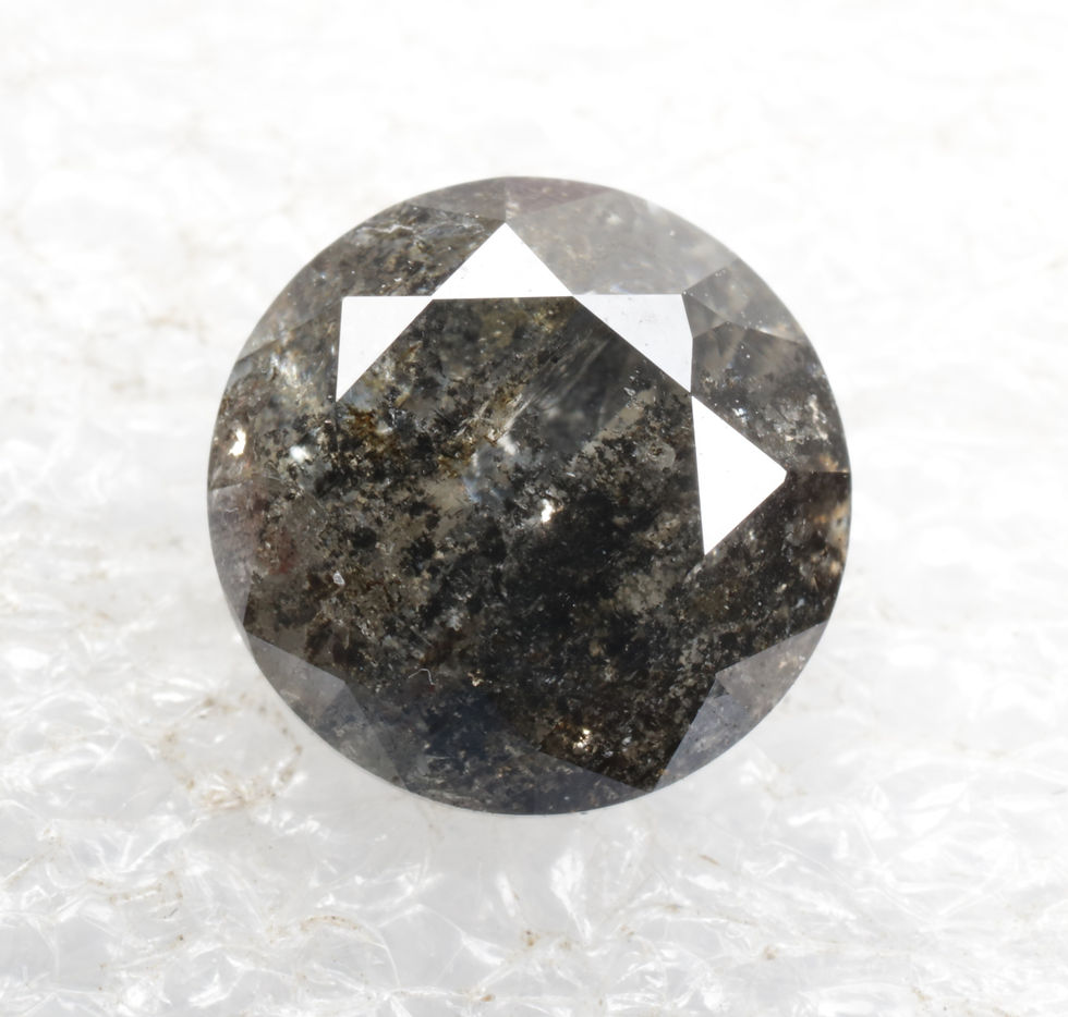 Thumbnail: 1.29 CT 6.6 MM Natural Round Cut Salt and pepper Brilliant cut Diamond