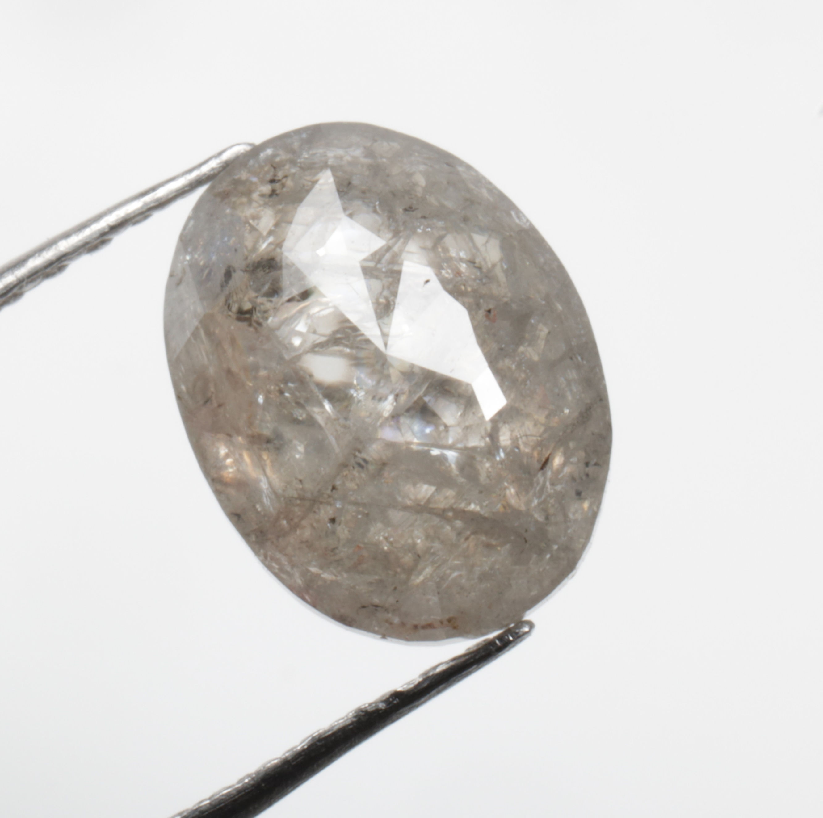 1.75 CT 8.3 X 6.5 MM Natural Salt and Pepper Oval cut Diamond For Handmade Ring