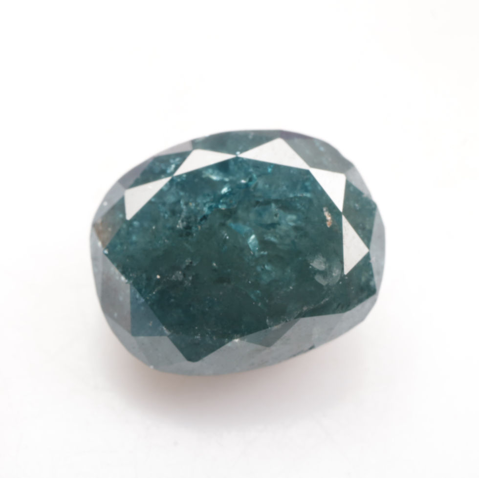 Thumbnail: 2.81 CT 9.0 X 7.5 MM Natural Loose Oval cut Full cut Diamond, Treated Blue color