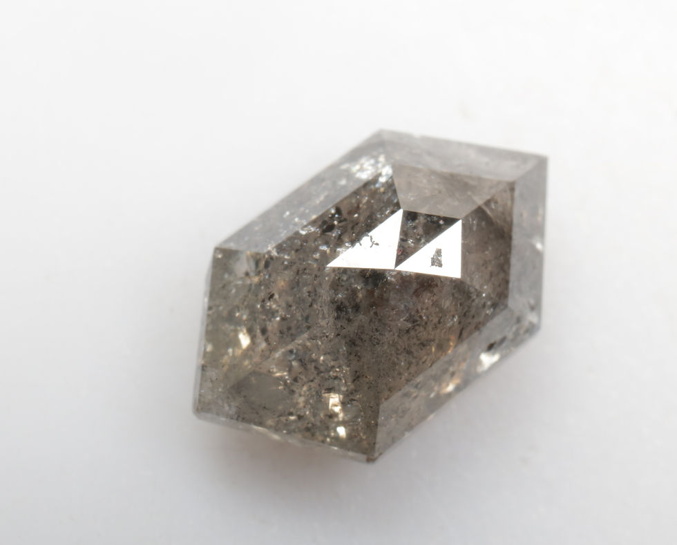 Thumbnail: 1.57 CT 9.3 X 5.6 MM Natural Hexagon Cut Salt and Pepper Diamond