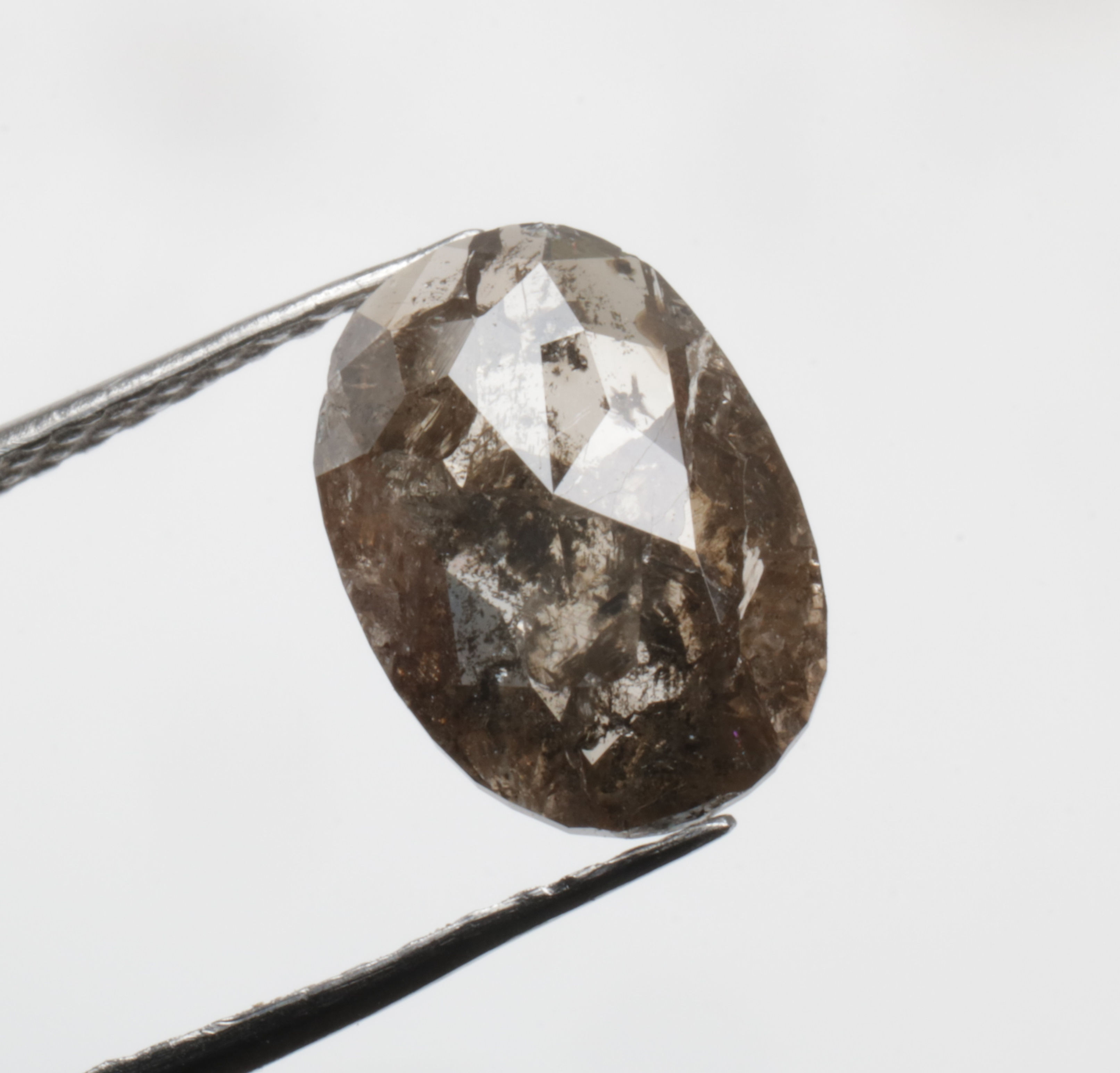 1.01 CT 8.5 X 6.1 MM Oval cut Natural salt and Pepper Diamond for Oval cut Ring