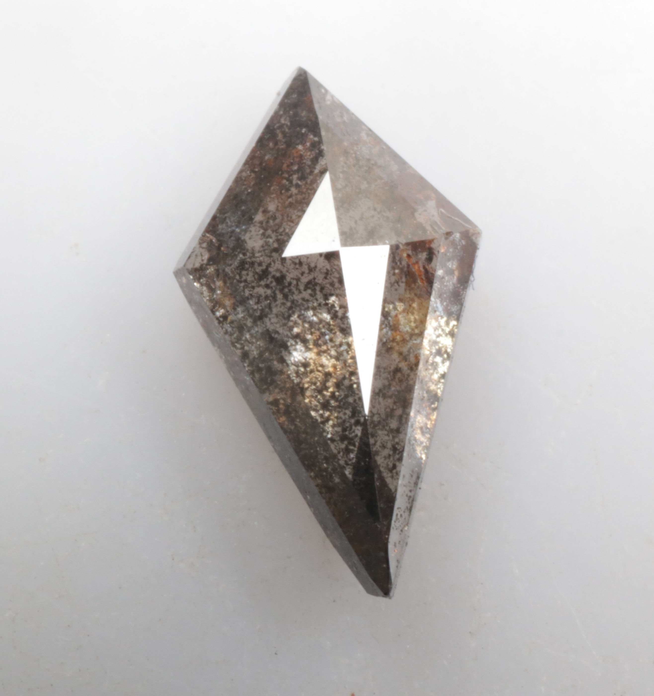 0.72 CT 8.8 X 5.0 MM Natural Kite Cut Salt and Pepper Diamond, Black color