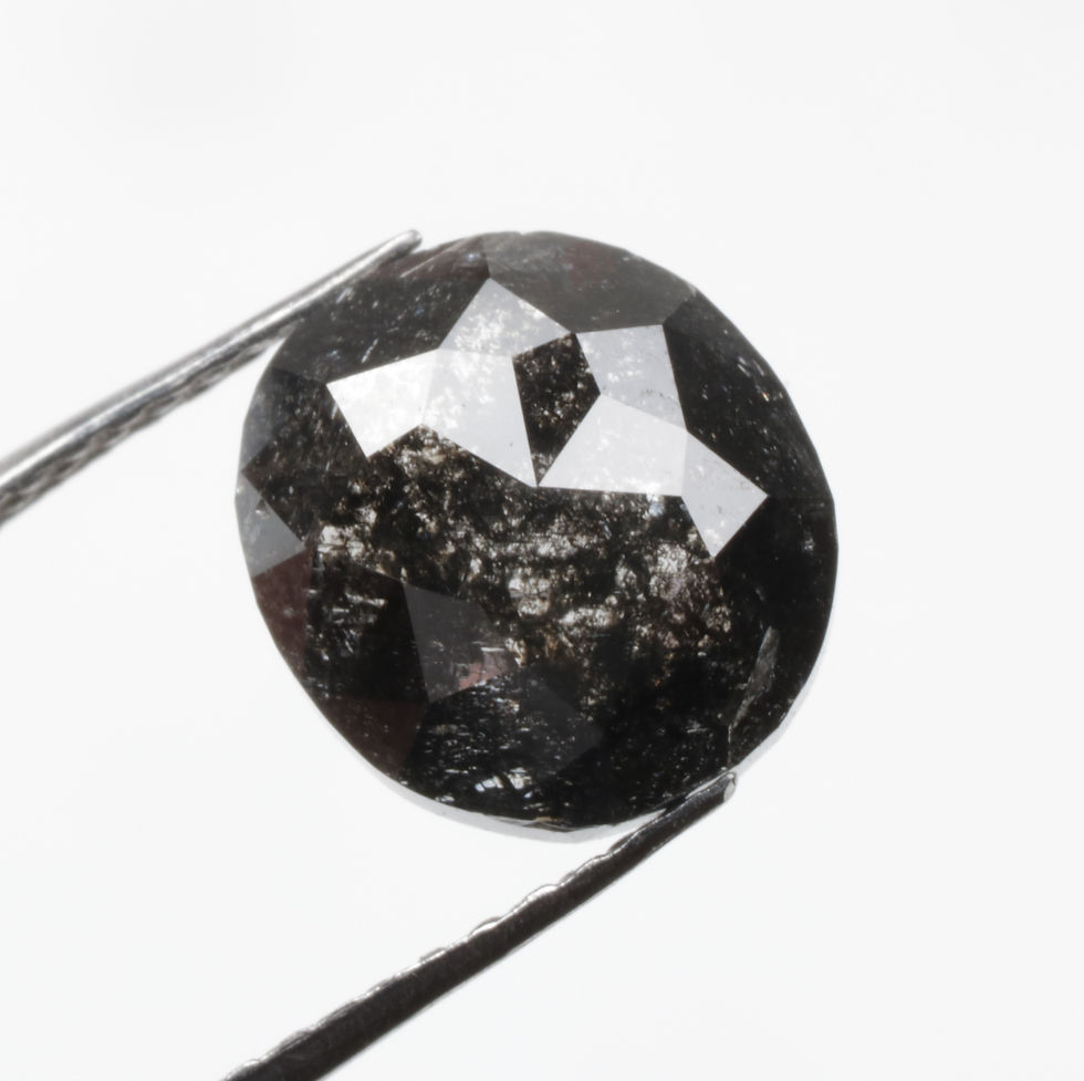 Thumbnail: 1.69 CT 8.1 X 7.3 MM Natural Loose Oval cut Diamond Black color