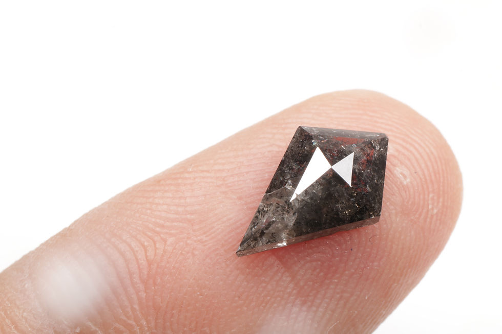 Thumbnail: 1.48 CT 11.9 X 7.2 MM Kite cut Natural Salt and pepper Diamond for Kite Ring