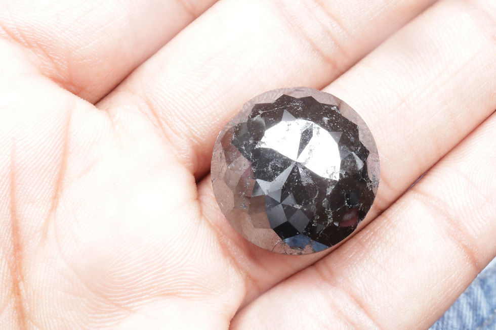 Thumbnail: 42.15 CT 21.3 MM Round Rose cut Black Diamond, Black color Big Size Diamond