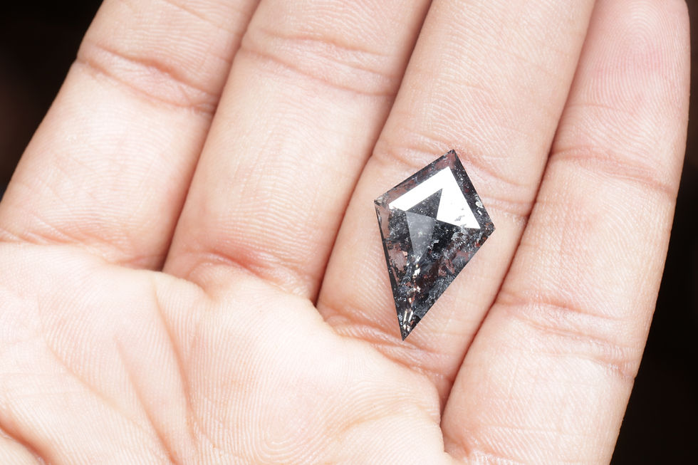 Thumbnail: 2.80 CT 20.1 X 12.6 MM Kite cut Natural Black color Diamond for Kite Ring gift