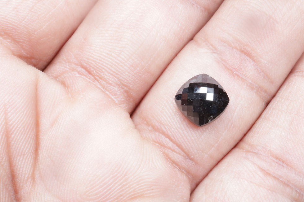 Thumbnail: 1.96 CT 7.8 X 7.7 MM Cushion cut Rose cut Diamond, Loose Treated Black color