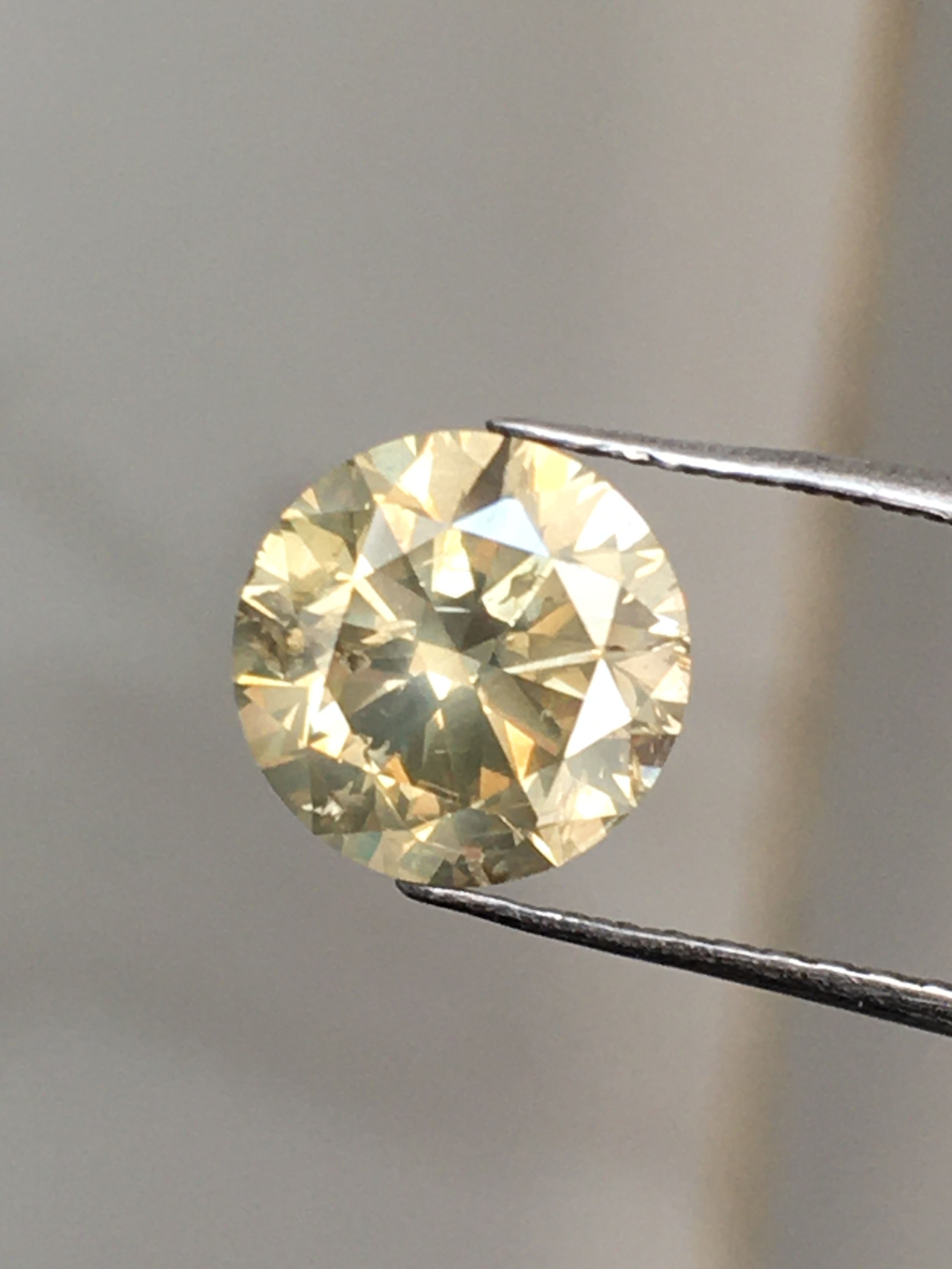 1.44 CT 7.2 MM Natural Round Cut Salt and pepper Brilliant cut Diamond