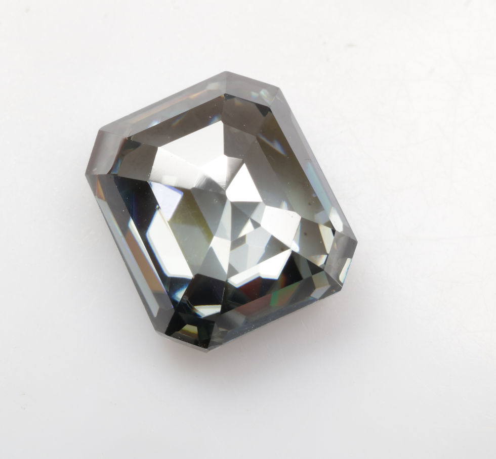 4.65 CT 10.1 X 8.8 MM Grey Moissanite Emerald cut Diamond for Moissanite Ring