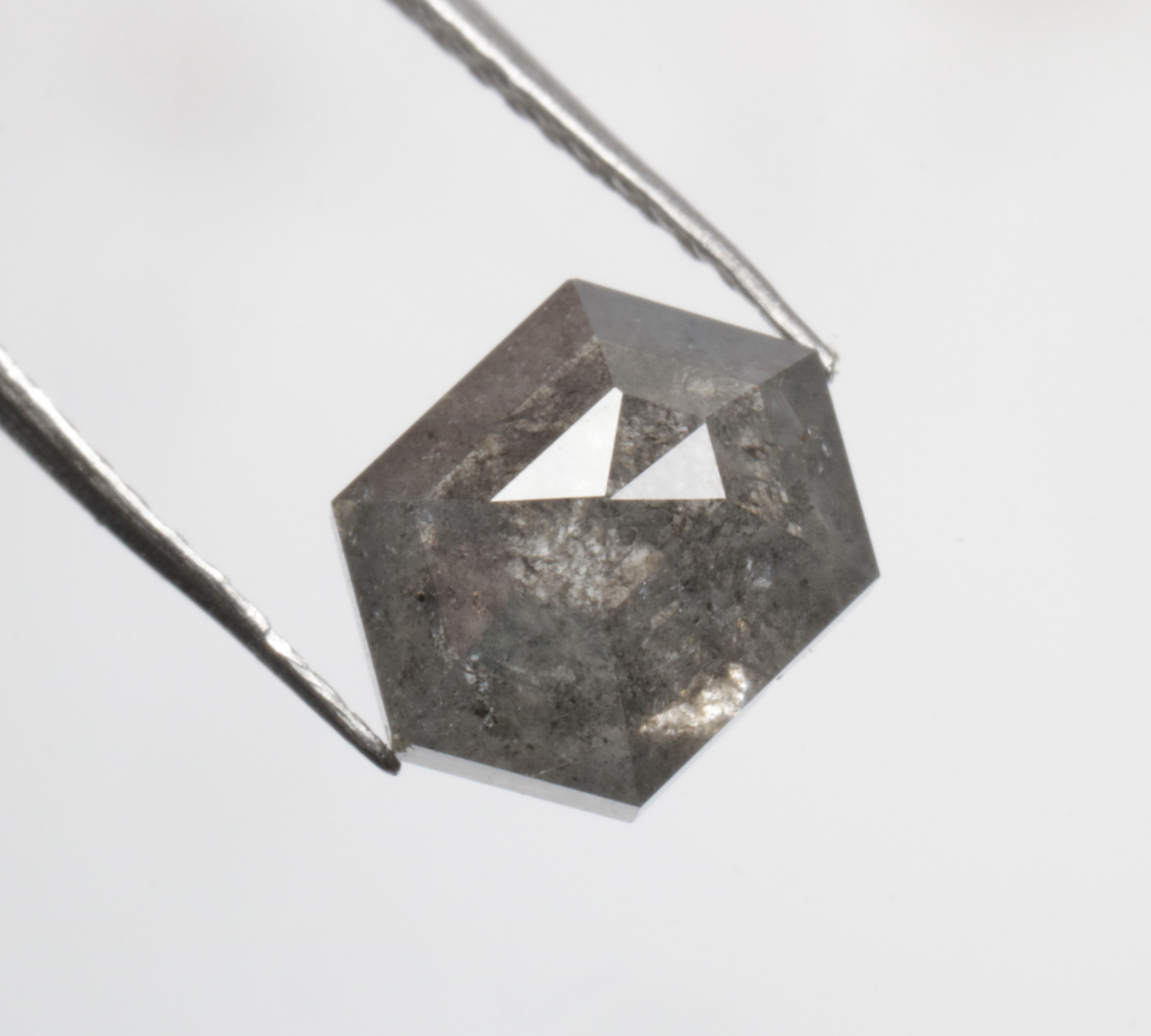 1.56 CT 7.8 X 5.8 MM Natural Loose Diamond, Hexagon Diamond, Grey Color