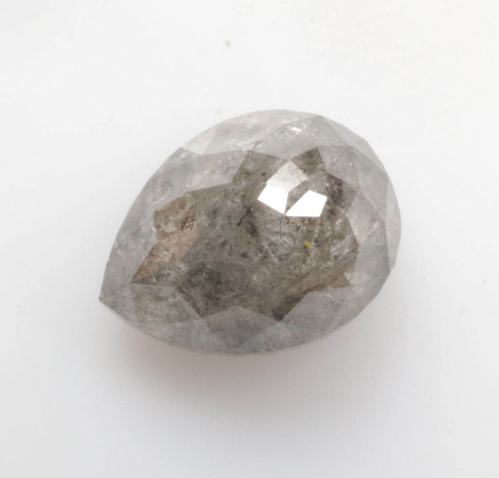 Thumbnail: 1.05 CT 6.6 X 5.1 MM Pear cut Natural salt and Pepper Diamond, Grey color