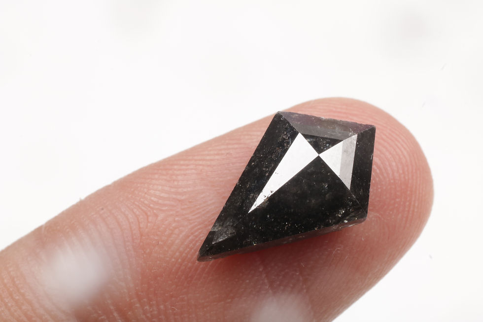 Thumbnail: 3.39 CT 14.5 X 9.1 MM Natural Loose Kite Shape Diamond Black color for Wedding