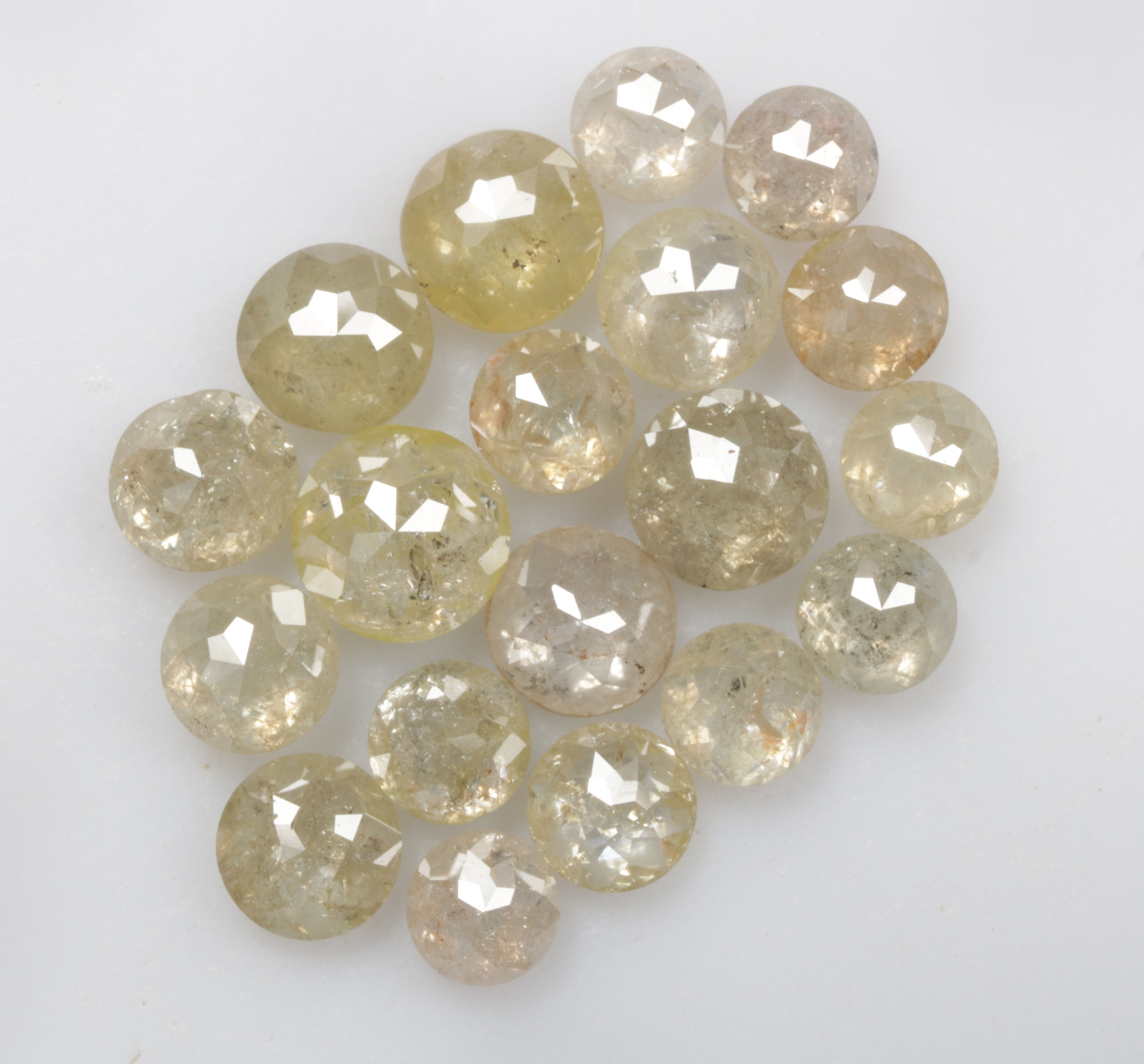 5.67 CT 3.3 to 4.6 MM Natural Loose Round Rose cut Diamond Lot 19Pcs for Jewelry