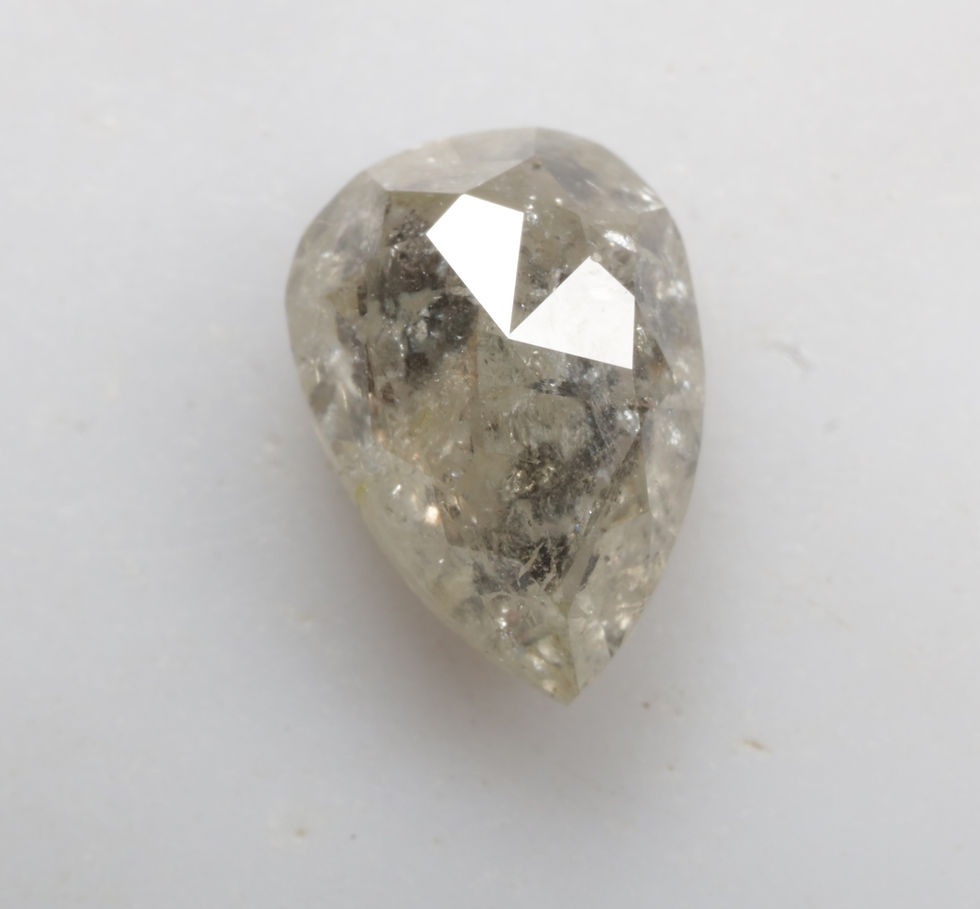 Thumbnail: 1.31 CT 7.9 X 5.6 MM Salt and Pepper Pear Shape Diamond, Natural Loose Pear cut
