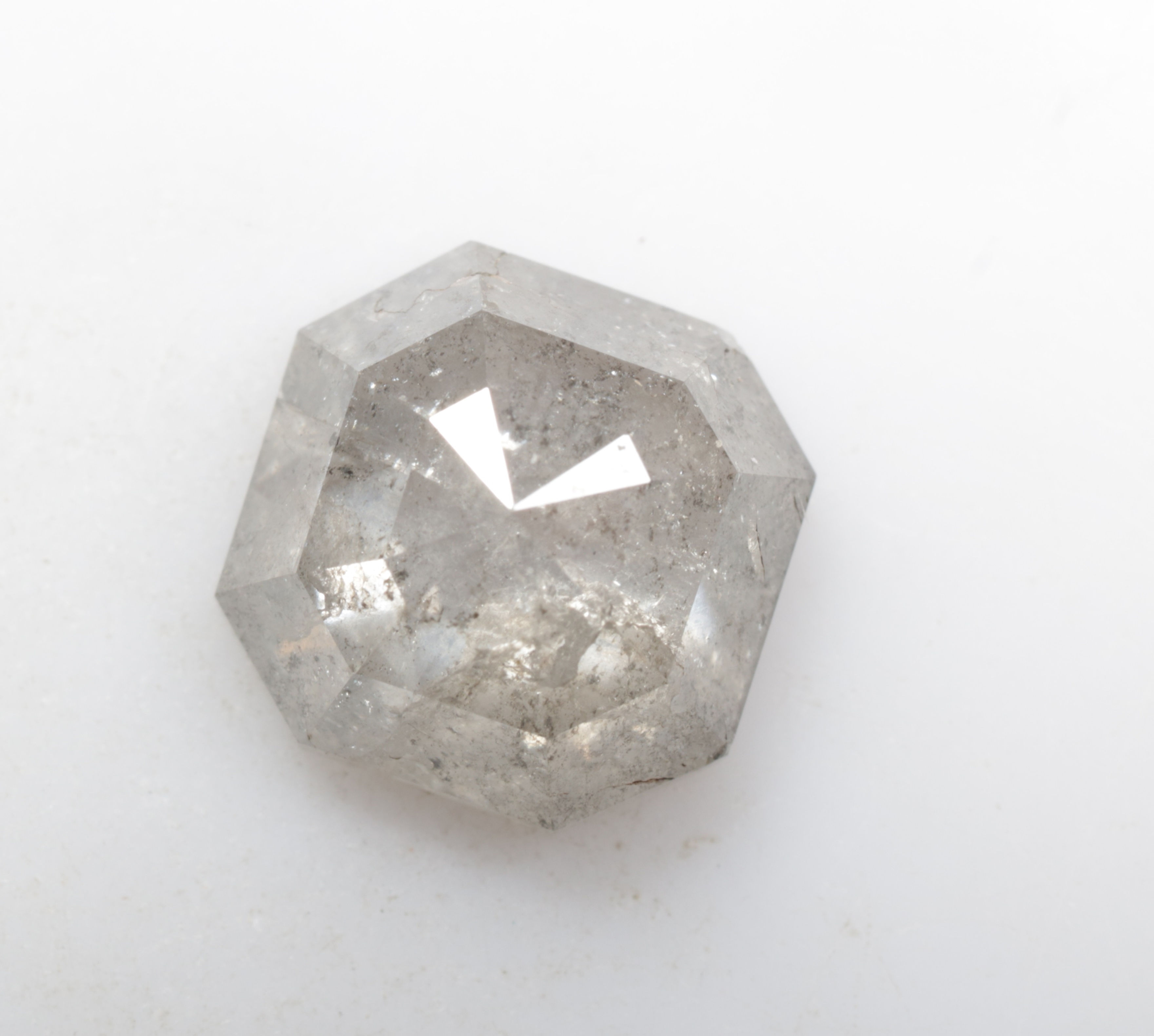 1.94 CT 7.5 X 7.5 MM Natural Emerald cut Salt and Pepper Diamond for Jewelry