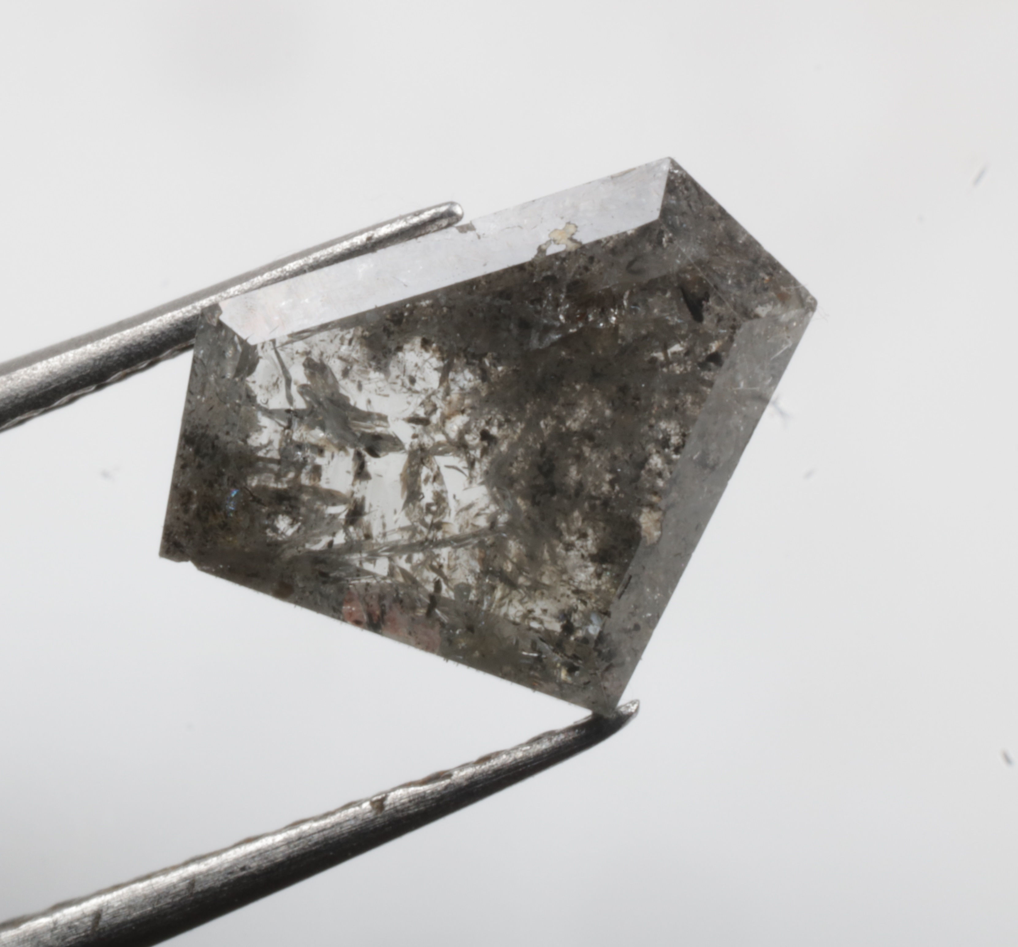 1.11 CT 6.9 X 9.3 MM Diamond cut Loose Natural Diamond Grey color Fancy cut