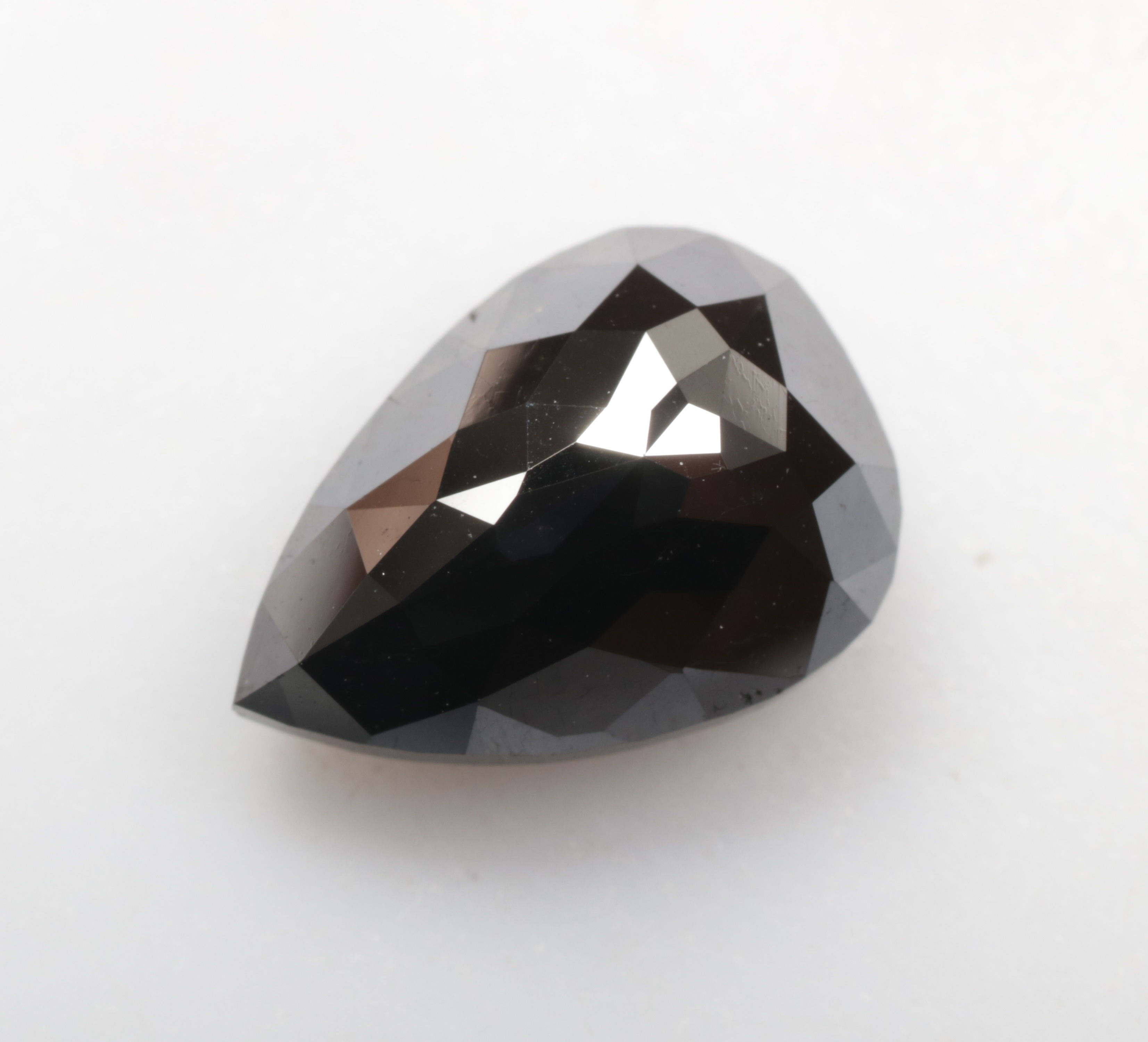 2.43 CT 9.7 X 6.9 MM Pear cut Black Diamond, Loose Treated Black Color